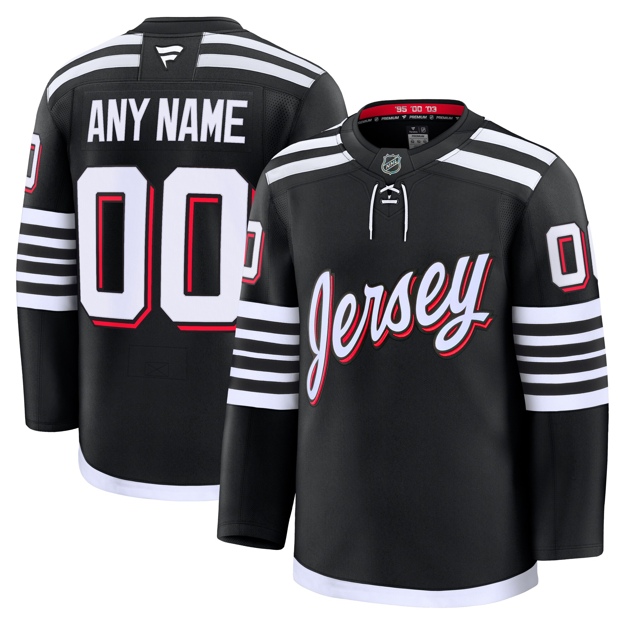Men's New Jersey Devils Black Alternate Premium Custom Jersey