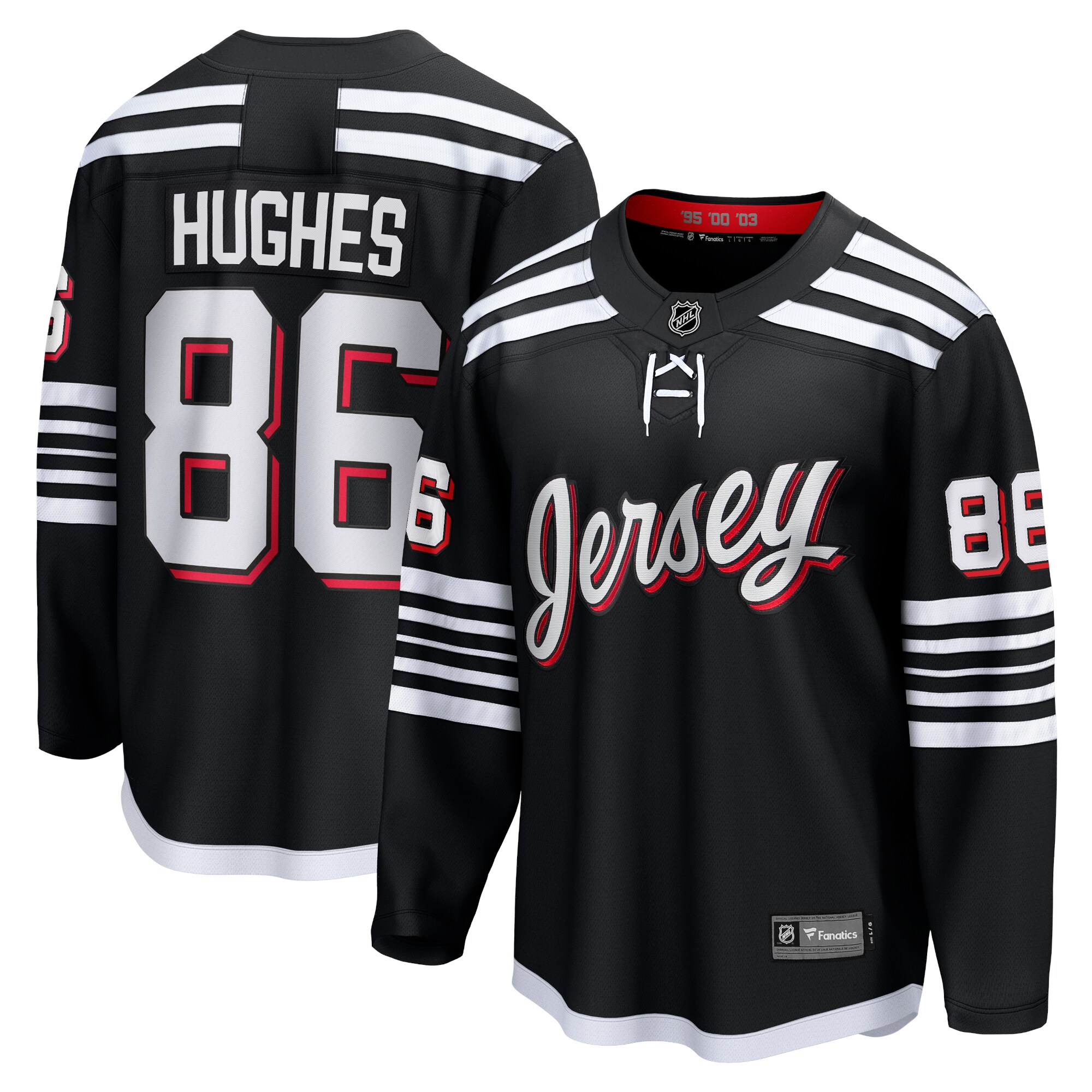 Men's New Jersey Devils Jack Hughes Black Alternate Premier Breakaway Player Jersey