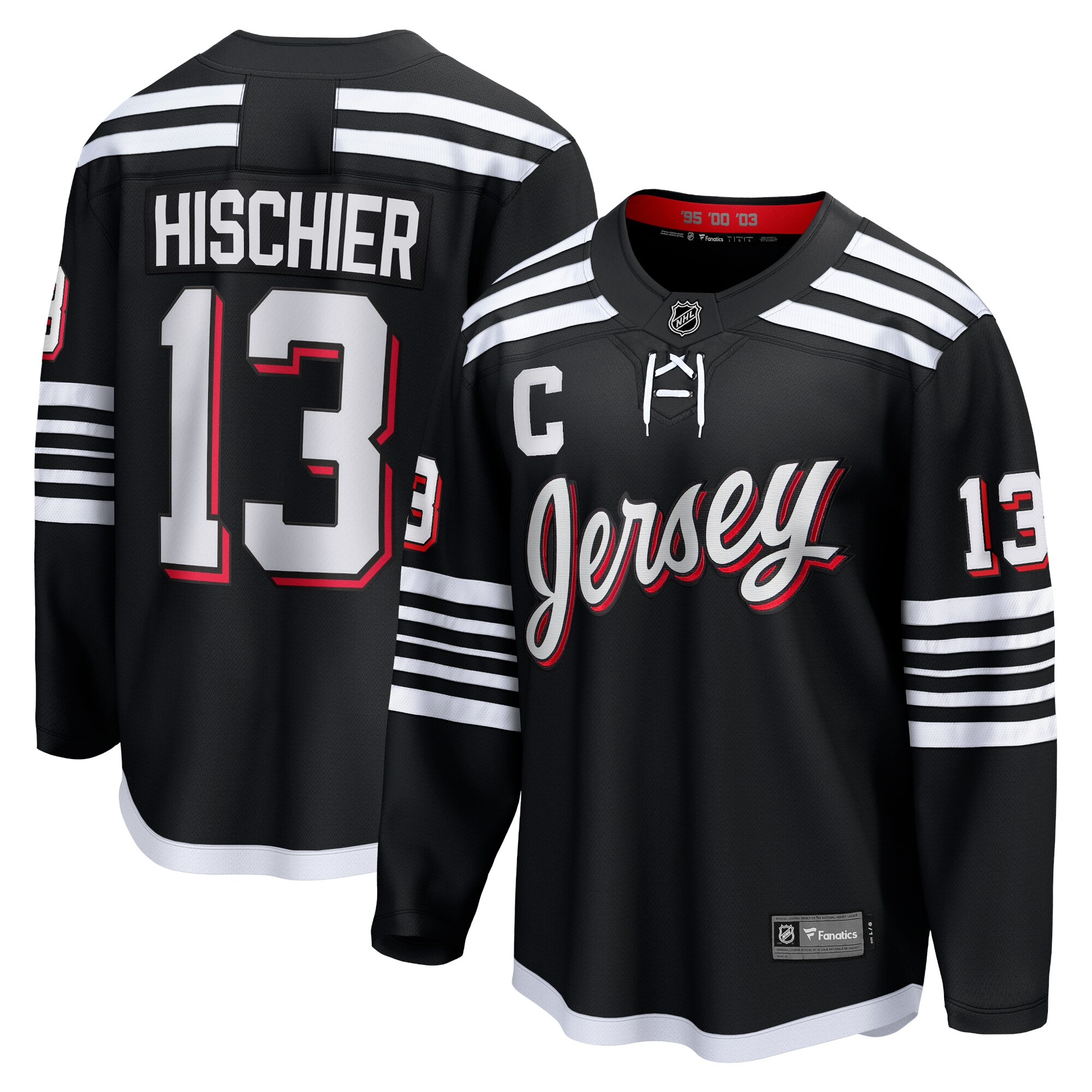 Men's New Jersey Devils Nico Hischier Black Alternate Premier Breakaway Player Jersey