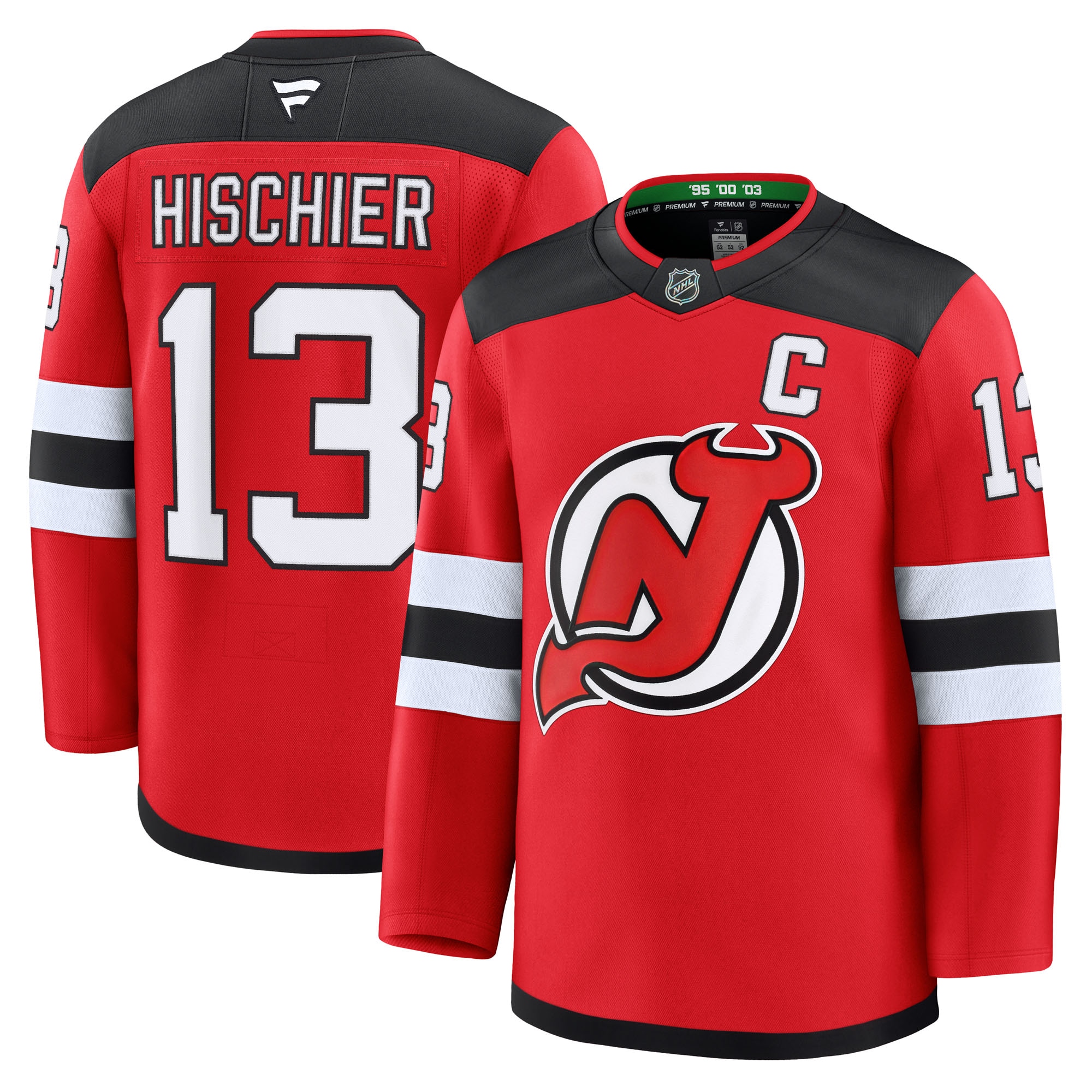 Men's New Jersey Devils Nico Hischier Red Home Premium Jersey