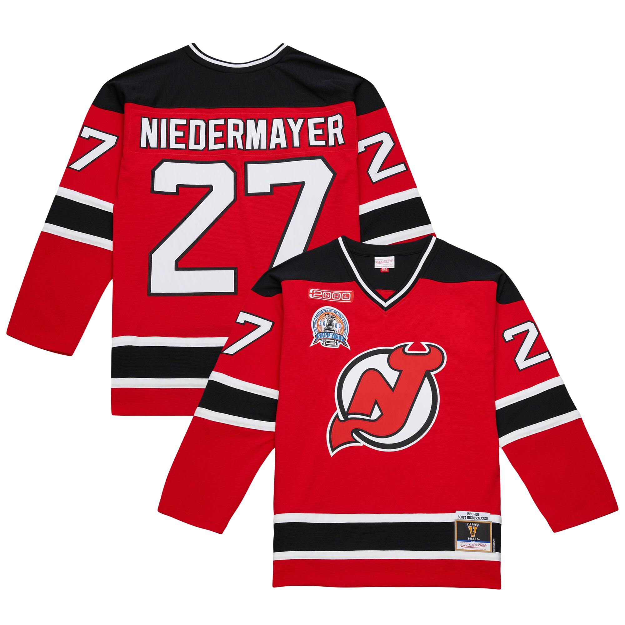 Men's New Jersey Devils Scott Niedermayer Mitchell & Ness Red Big & Tall 1999/00 Blue Line 2.0 Jersey