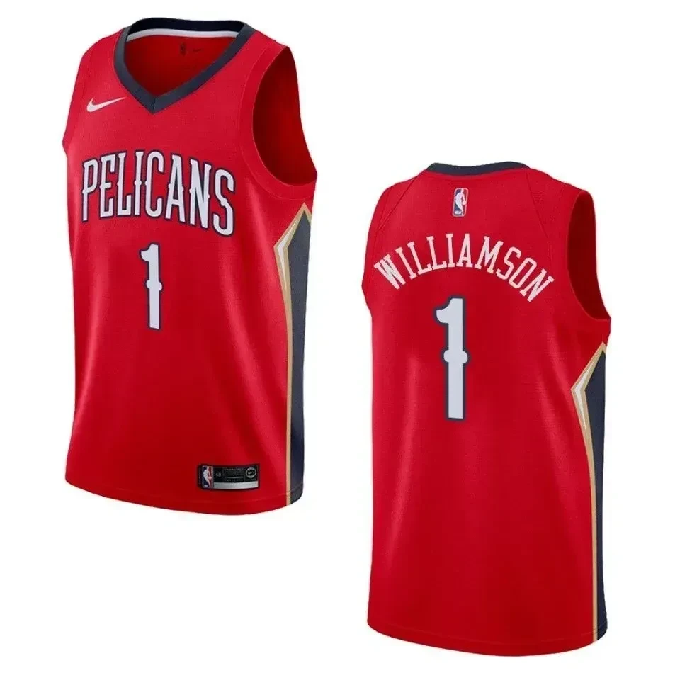 Men's New Orleans Pelicans 1 Zion Williamson Statement Swingman Jersey - Red