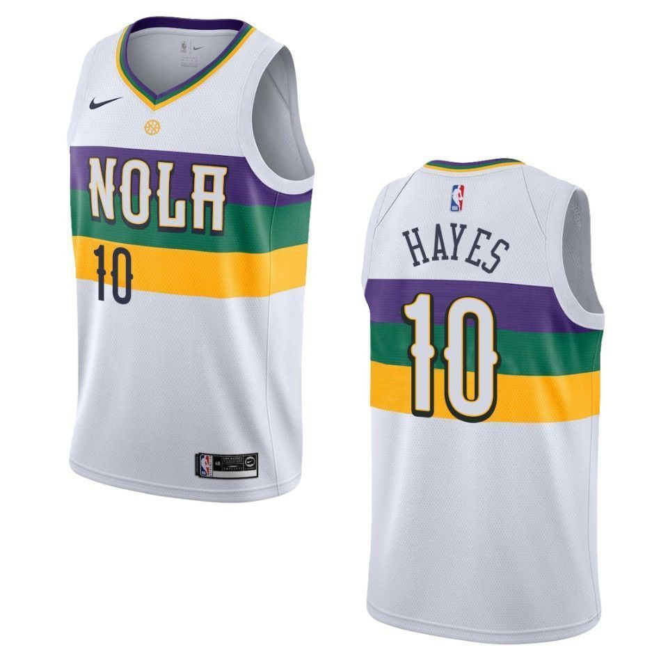 Men's New Orleans Pelicans 10 Jaxson Hayes City Swingman Jersey - White
