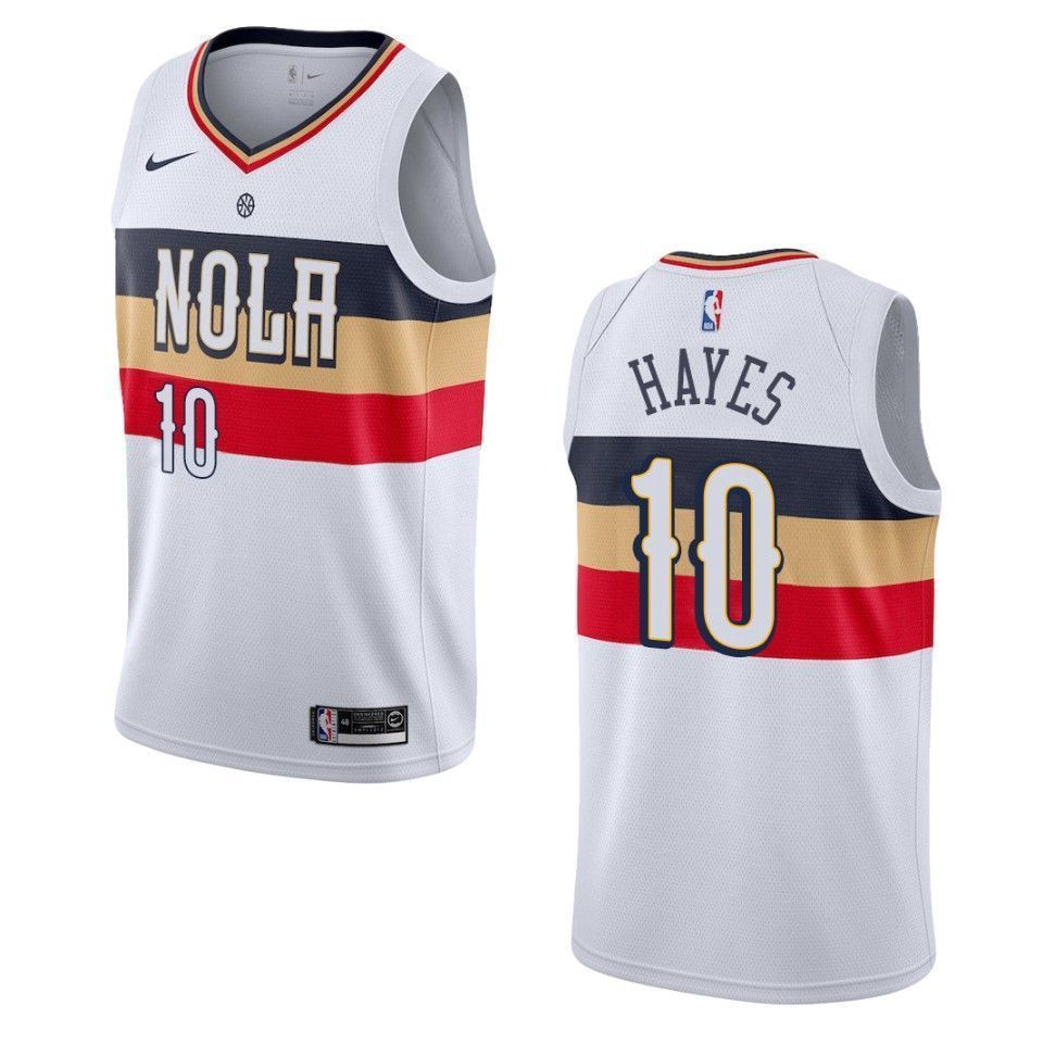 Men's New Orleans Pelicans 10 Jaxson Hayes Earned Swingman Jersey - White