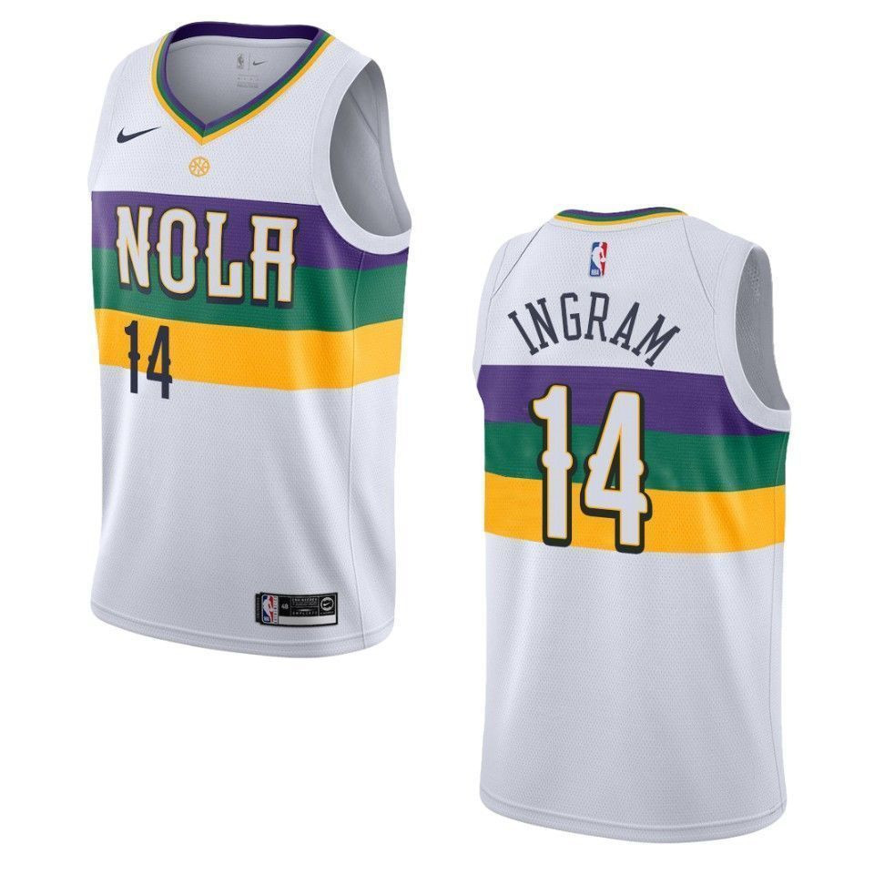 Men's New Orleans Pelicans 14 Brandon Ingram City Swingman Jersey - White