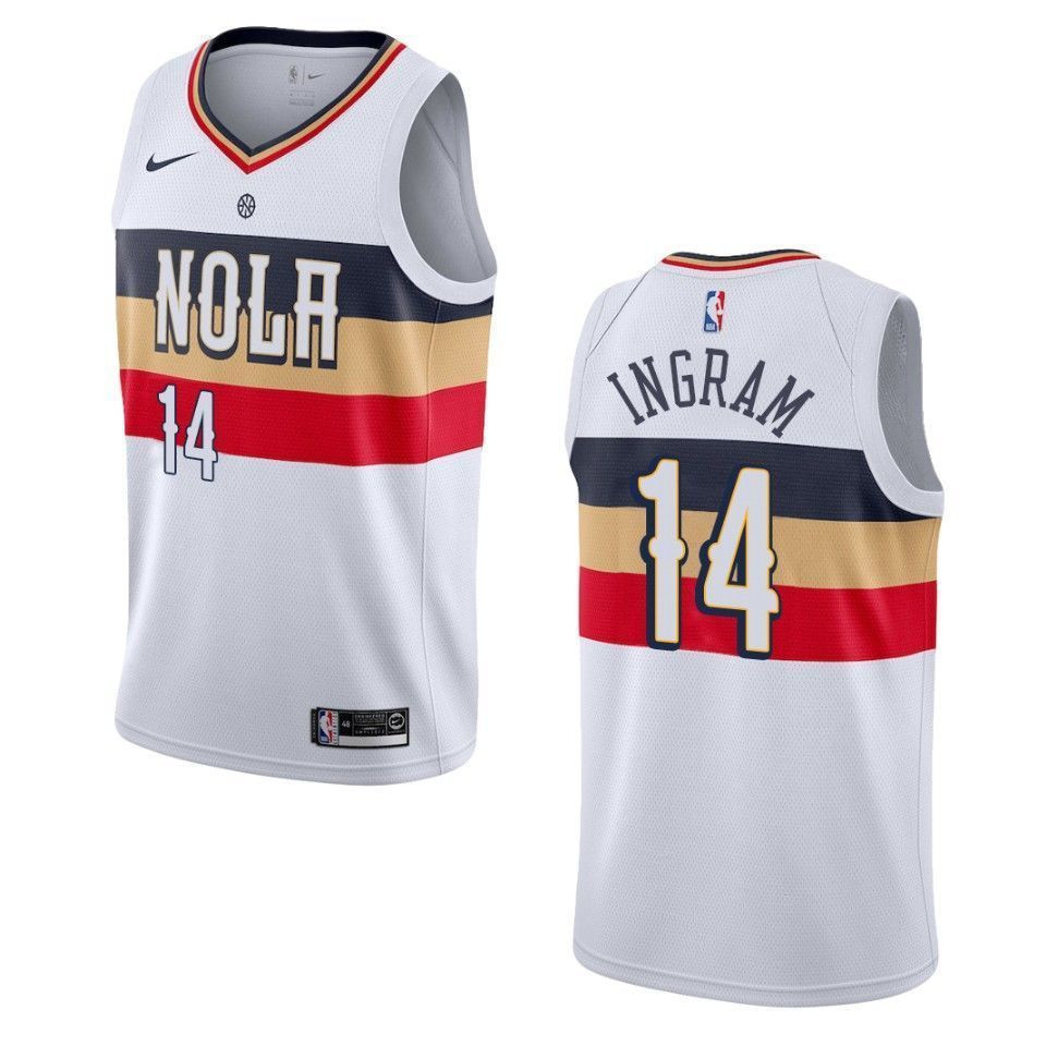 Men's New Orleans Pelicans 14 Brandon Ingram Earned Swingman Jersey - White