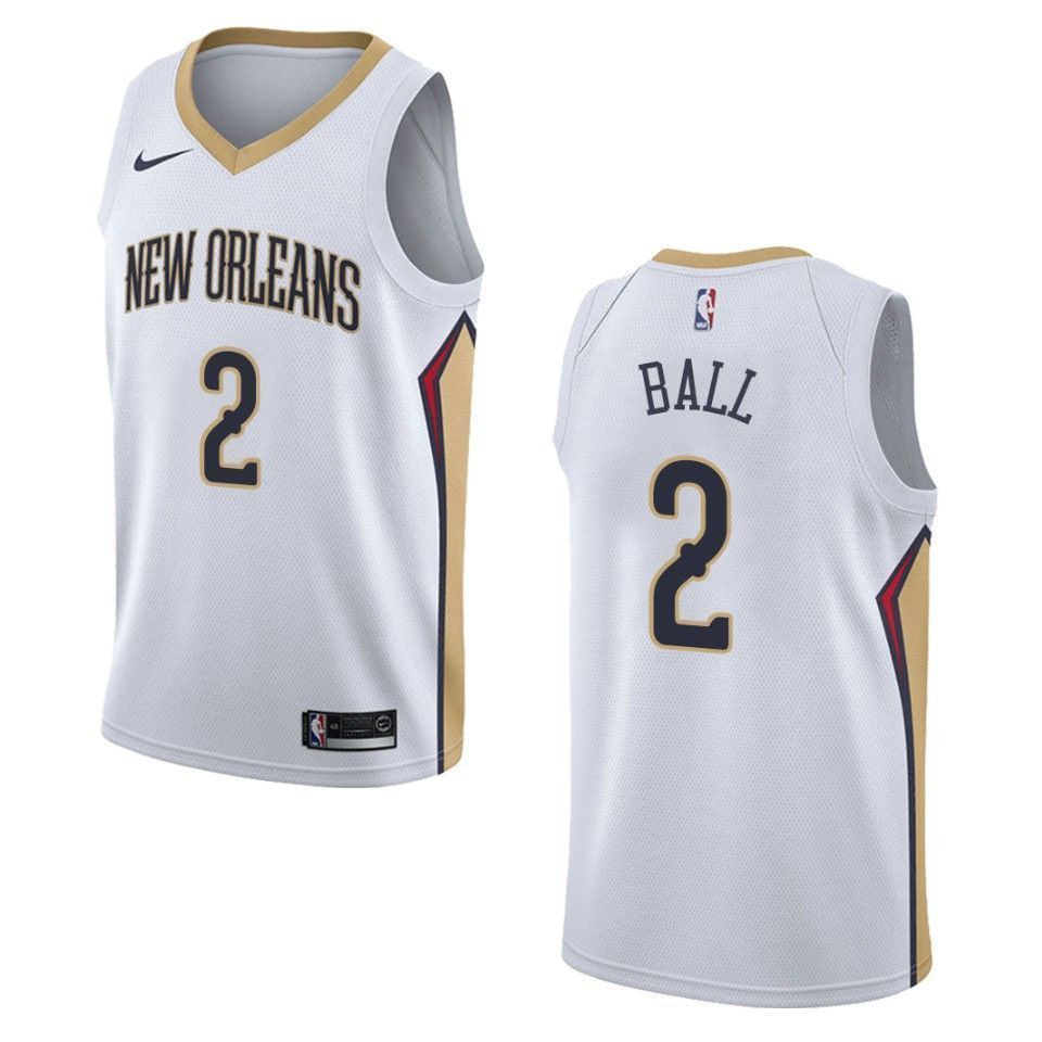 Men's New Orleans Pelicans 2 Lonzo Ball Association Swingman Jersey - White