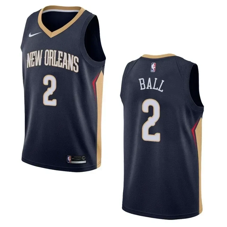 Men's New Orleans Pelicans 2 Lonzo Ball Icon Swingman Jersey - Navy