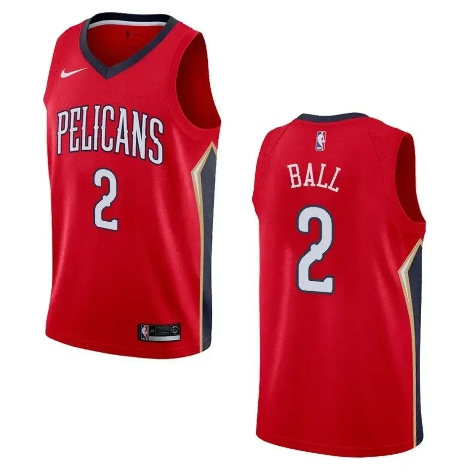 Men's New Orleans Pelicans 2 Lonzo Ball Statement Swingman Jersey - Red