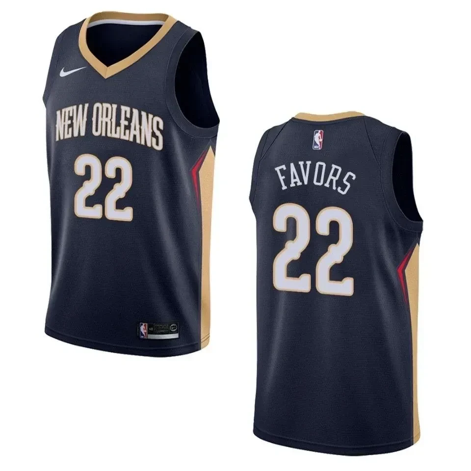 Men's New Orleans Pelicans 22 Derrick Favors Icon Swingman Jersey - Navy