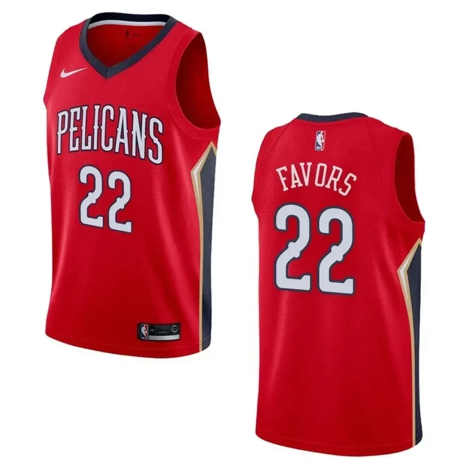 Men's New Orleans Pelicans 22 Derrick Favors Statement Swingman Jersey - Red