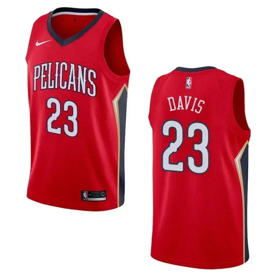 Men's New Orleans Pelicans 23 Anthony Davis Statement Swingman Jersey - Red