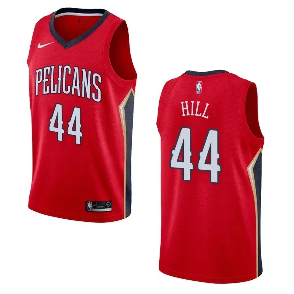 Men's New Orleans Pelicans 44 Solomon Hill Statement Swingman Jersey - Red