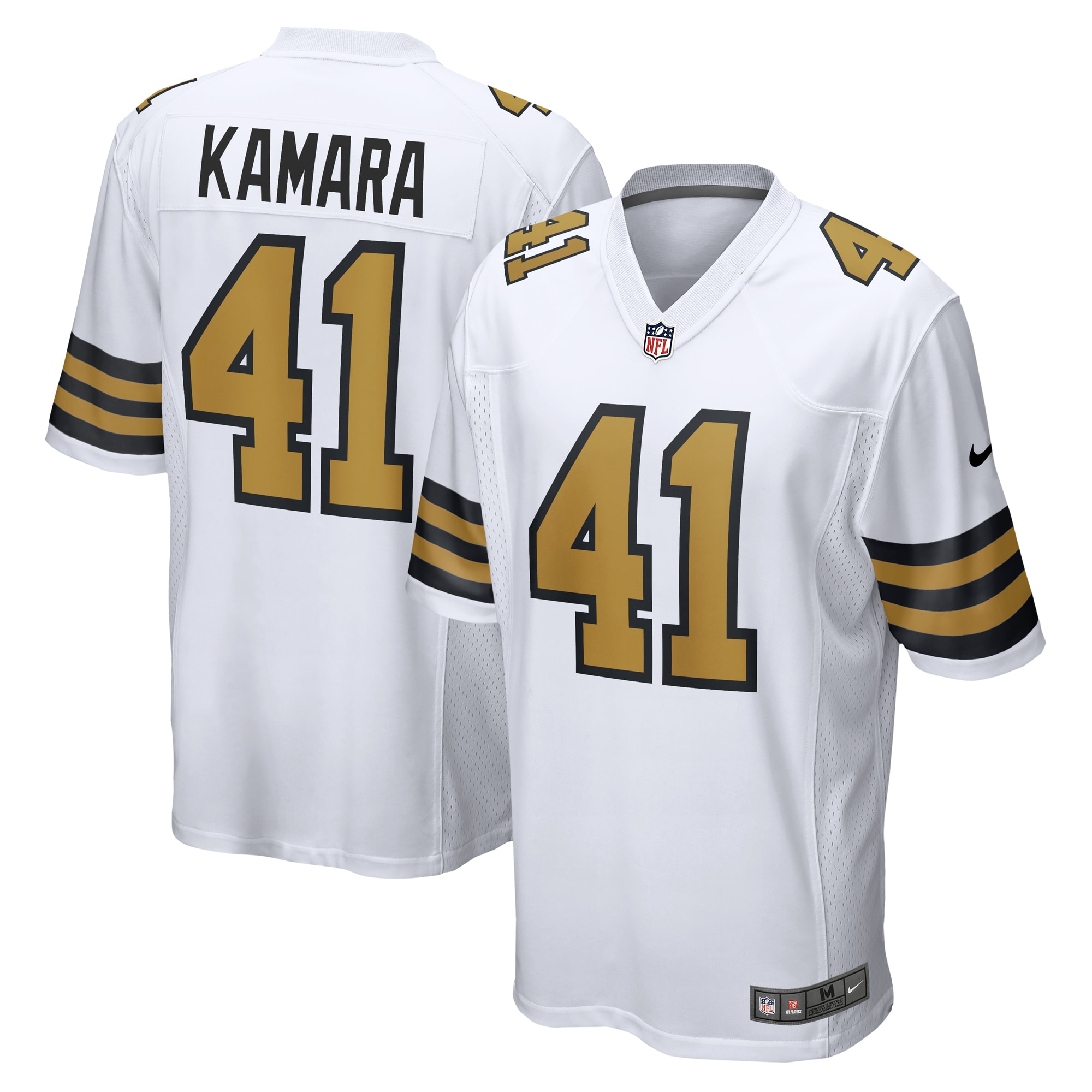 Men's New Orleans Saints Alvin Kamara White Alternate Game Jersey Js9631