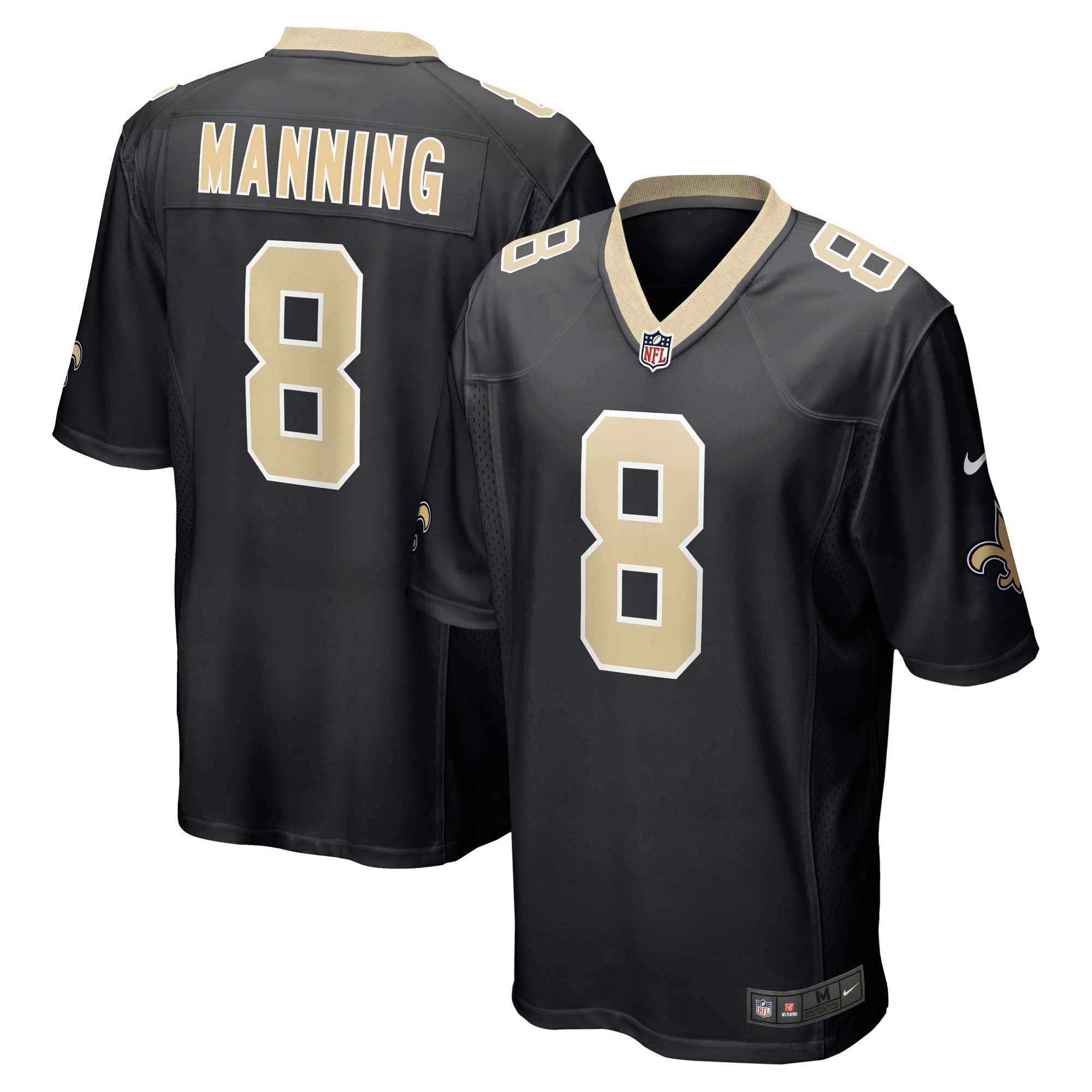 Men's New Orleans Saints Archie Manning Black Retired Player Game Jersey Js8036