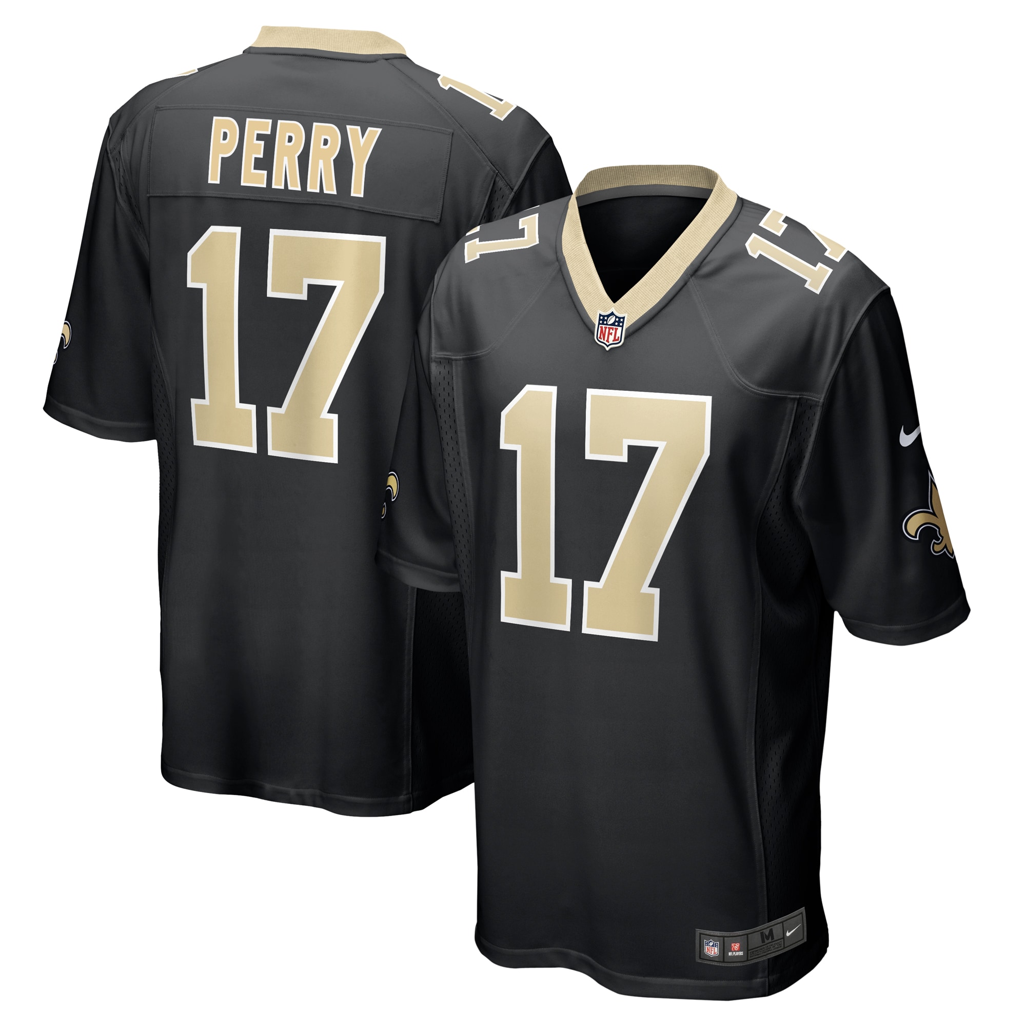 Men's New Orleans Saints A.t. Perry Black Team Game Jersey Js2440