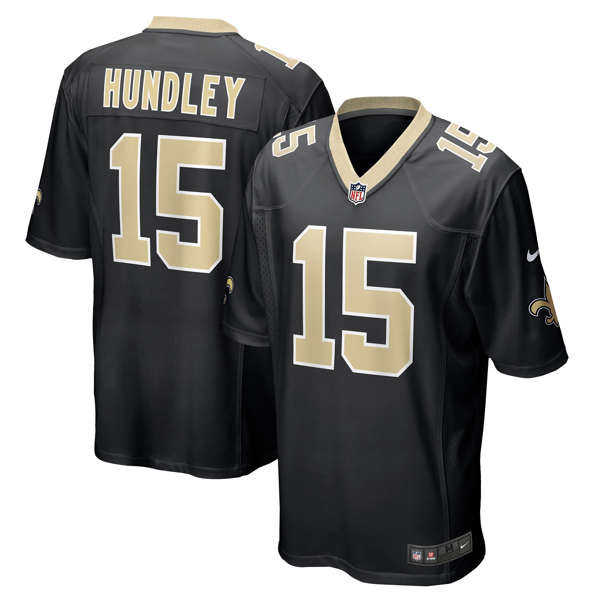 Men's New Orleans Saints Brett Hundley Black Game Player Jersey Js4870