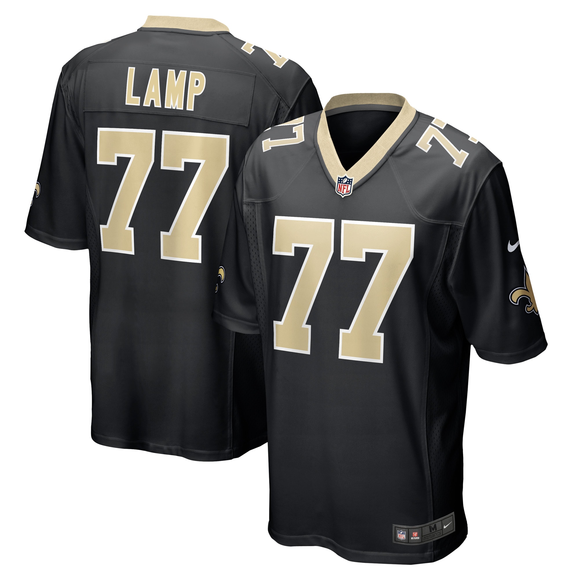 Men's New Orleans Saints Forrest Lamp Black Game Player Jersey Js2876