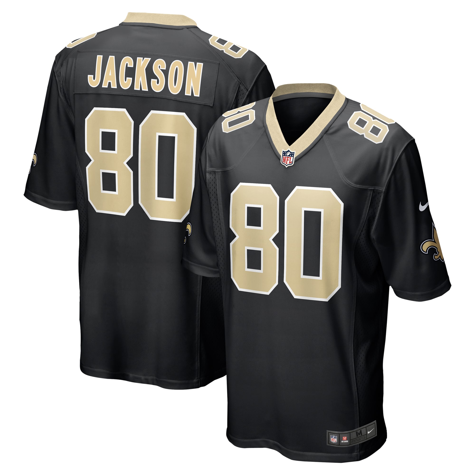 Men's New Orleans Saints Jermaine Jackson Black Game Jersey Js5726