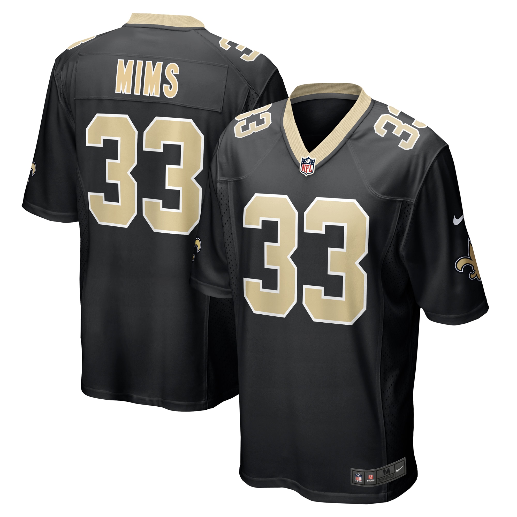 Men's New Orleans Saints Mims Black Game Jersey Js4741