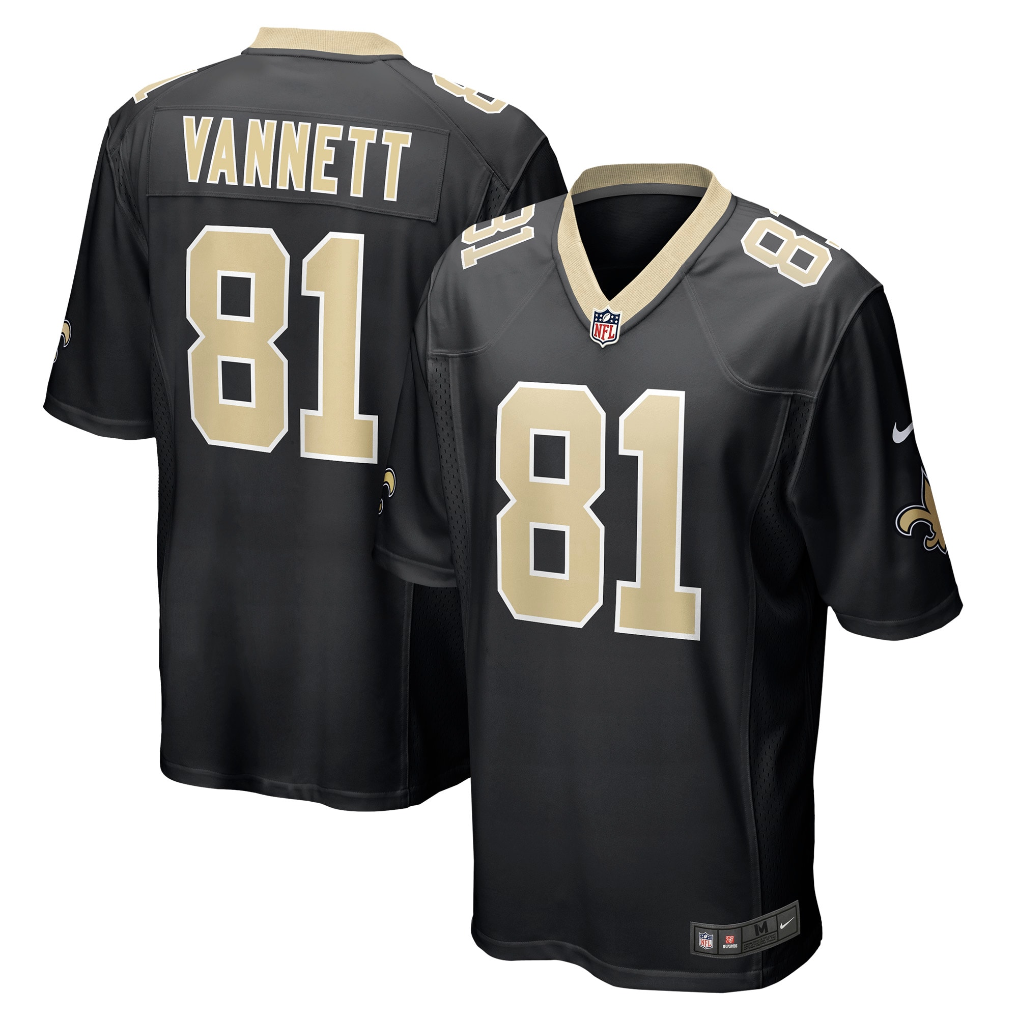 Men's New Orleans Saints Nick Vannett Black Game Jersey Js8579