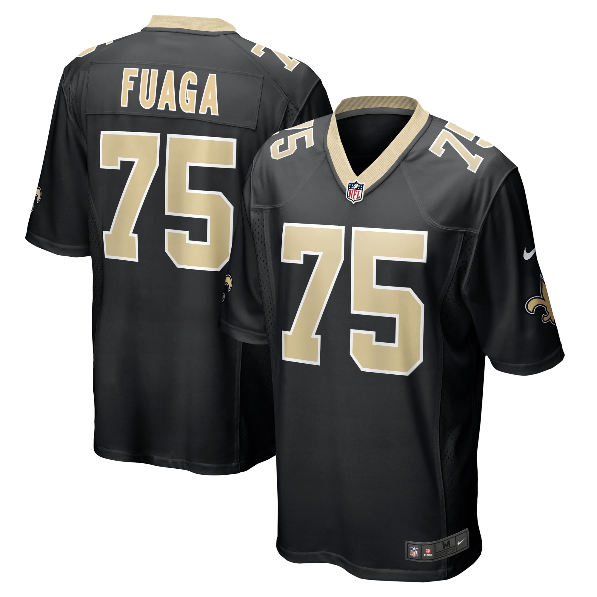 Men's New Orleans Saints Taliese Fuaga Black Game Jersey Js6591