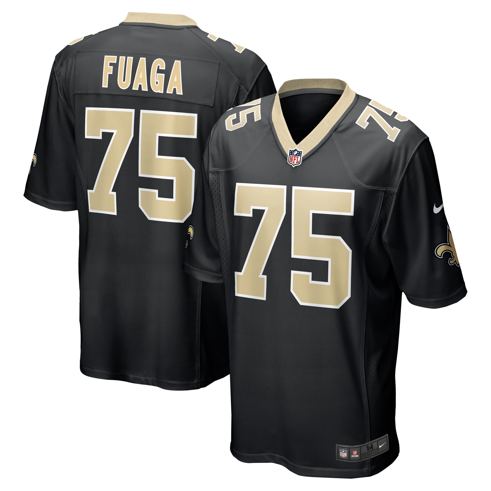 Men's New Orleans Saints Taliese Fuaga Black Player Game Jersey Js3262