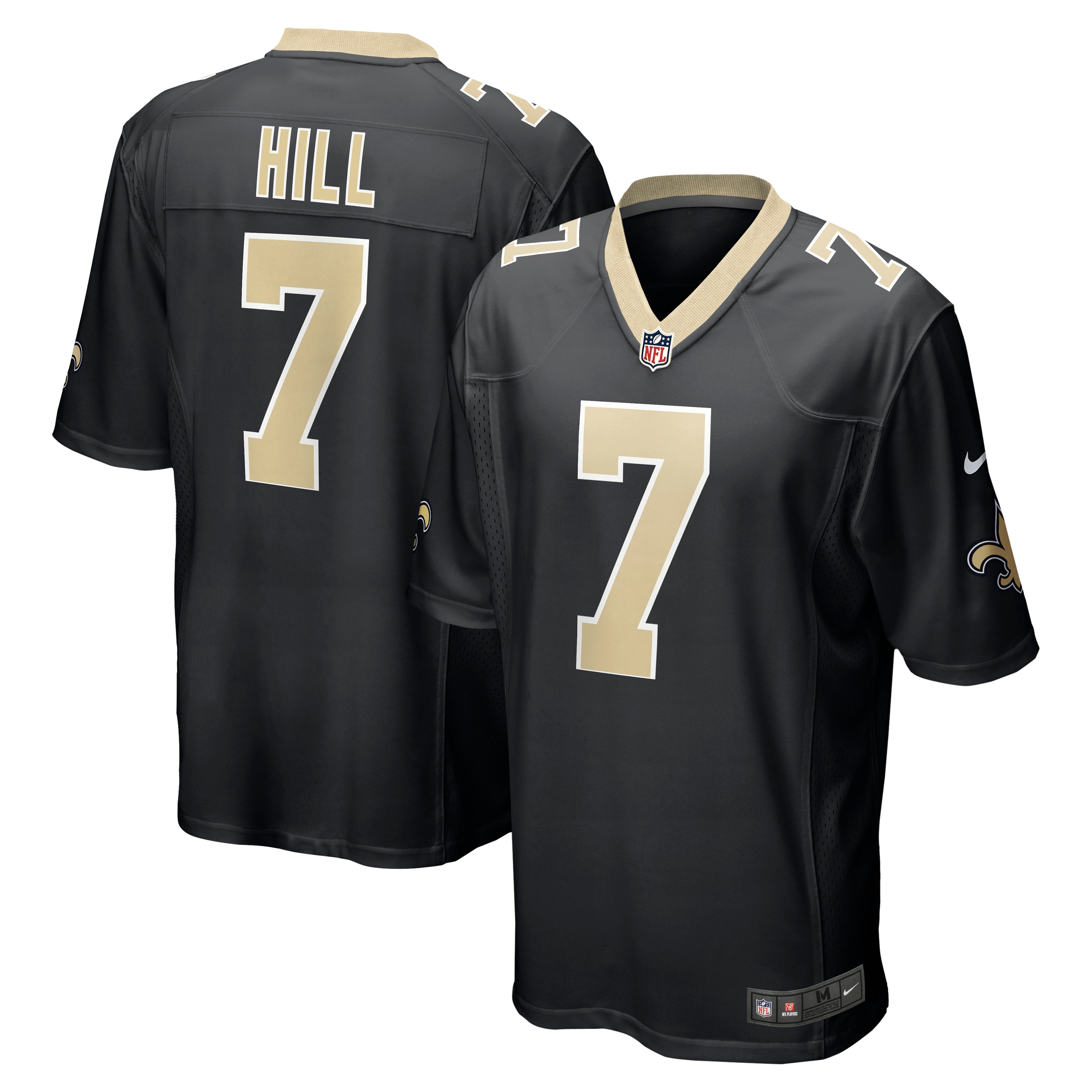Men's New Orleans Saints Taysom Hill Black Game Jersey Js4331