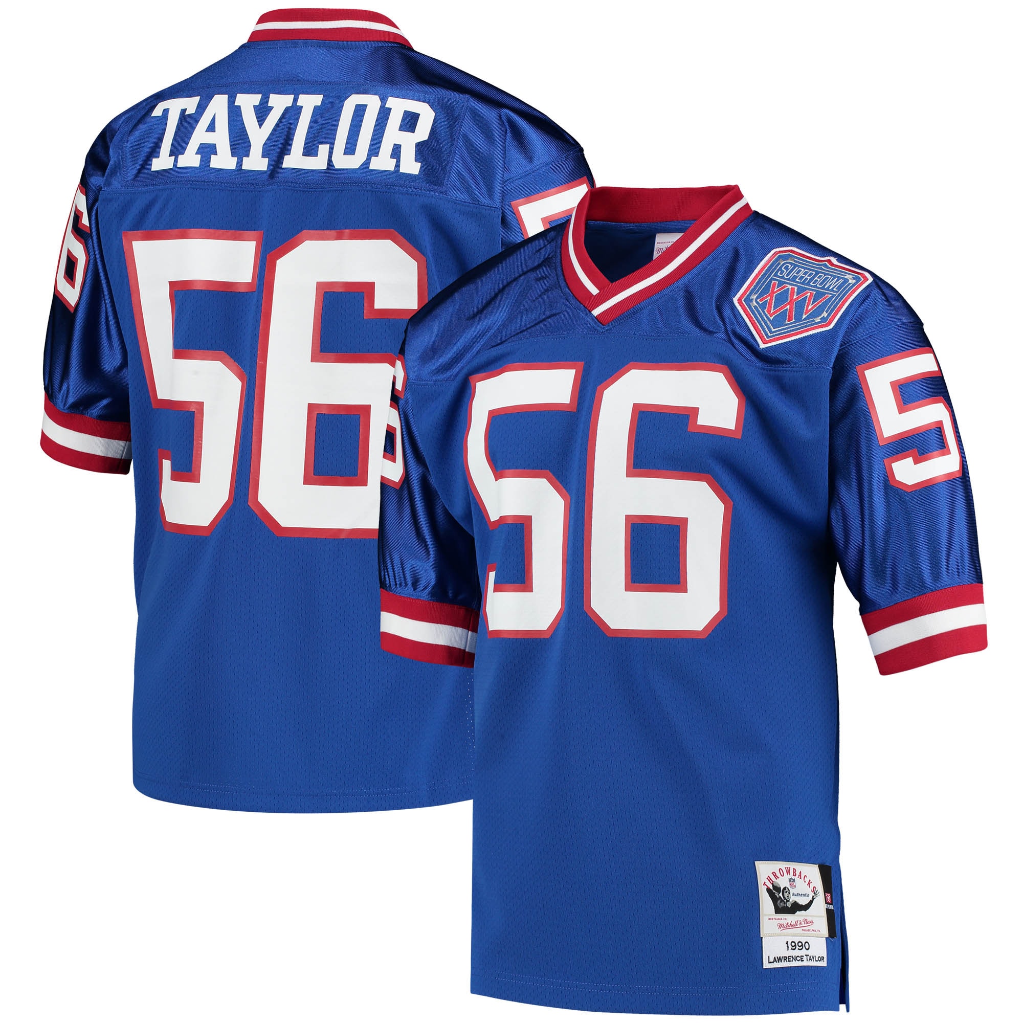 Men's New York Giants 1990 Lawrence Taylor Mitchell & Ness Royal Throwback Retired Player Jersey Js7014