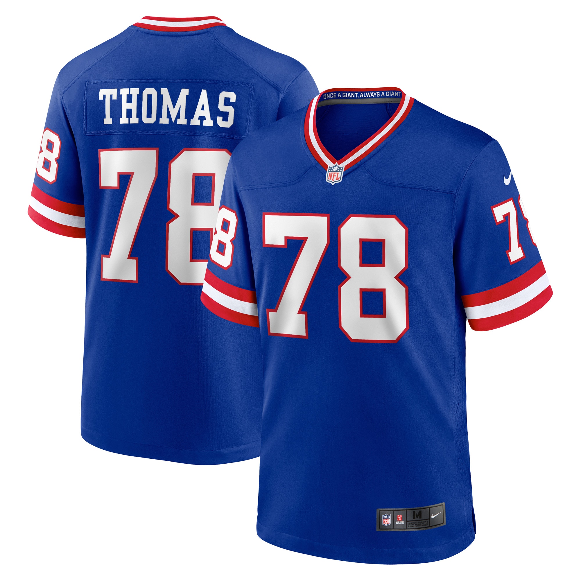 Men's New York Giants Andrew Thomas Royal Classic Player Game Jersey Js4879