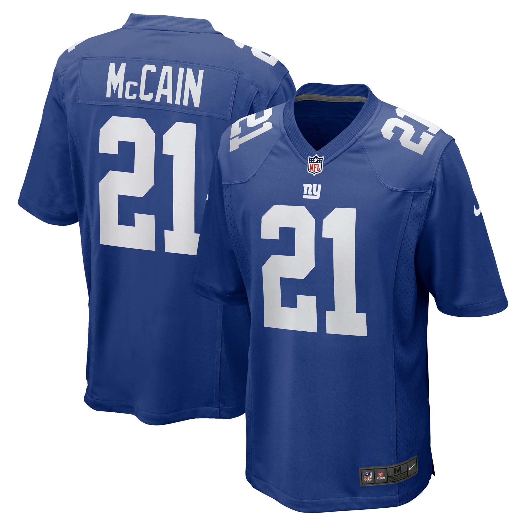 Men's New York Giants Bobby Mccain Royal Game Player Jersey Js9874