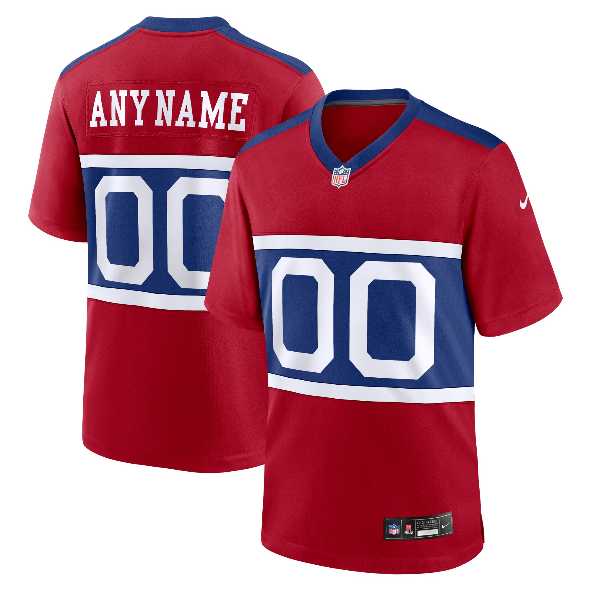 Men's New York Giants Century Red Alternate Game Custom Jersey Js9604