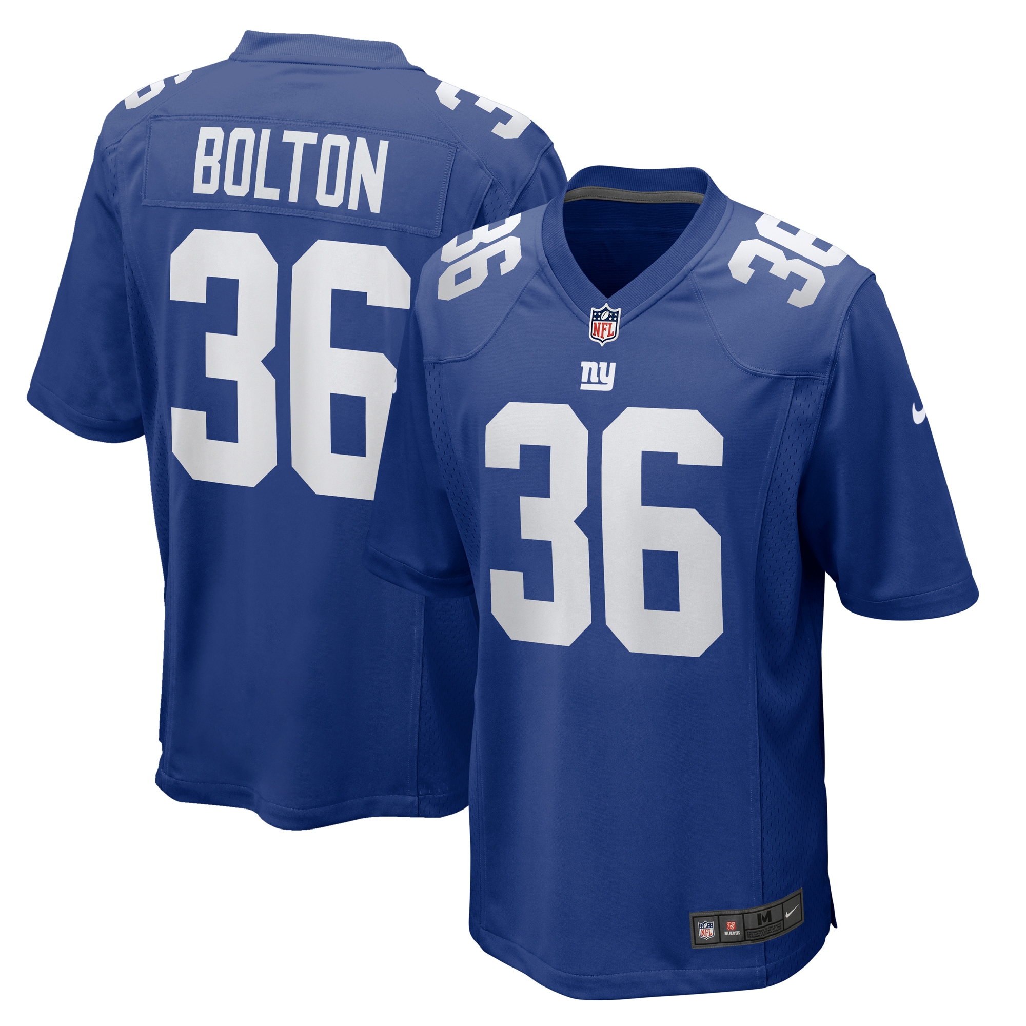Men's New York Giants Curtis Bolton Royal Team Game Jersey Js6883