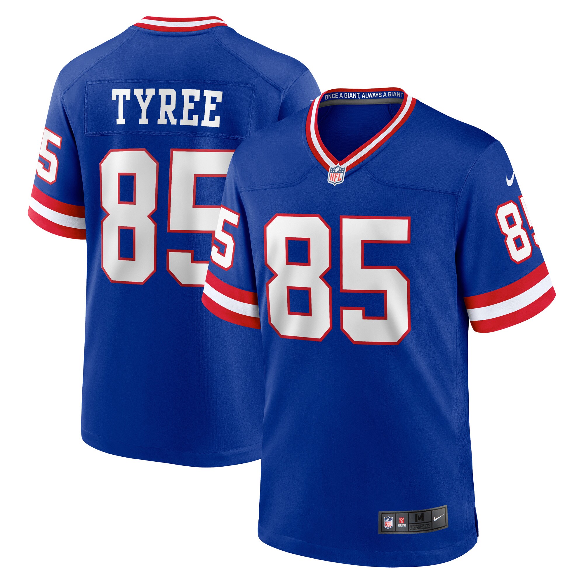 Men's New York Giants David Tyree Royal Classic Retired Player Game Jersey Js4291