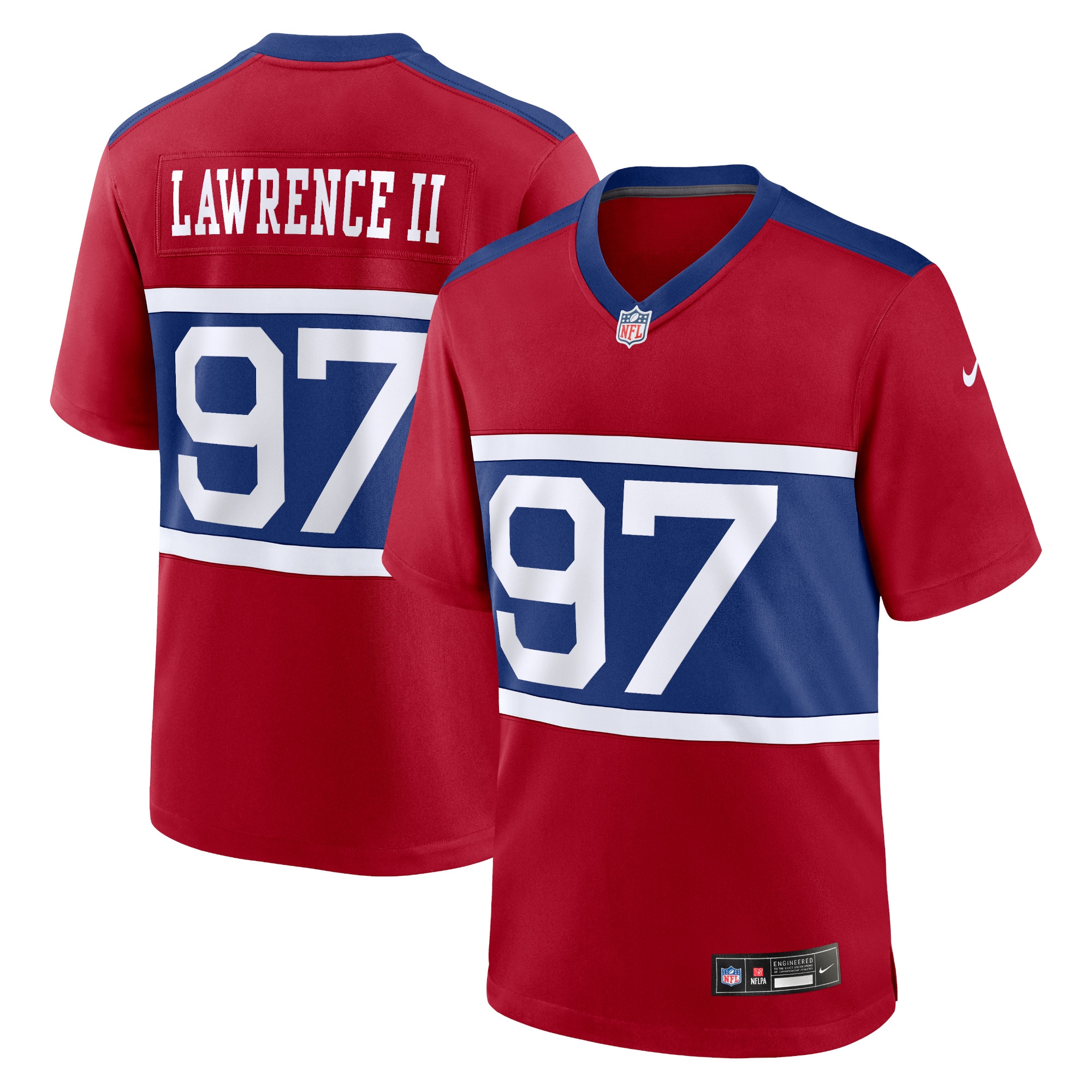 Men's New York Giants Dexter Lawrence Ii Century Red Alternate Player Game Jersey Js3526