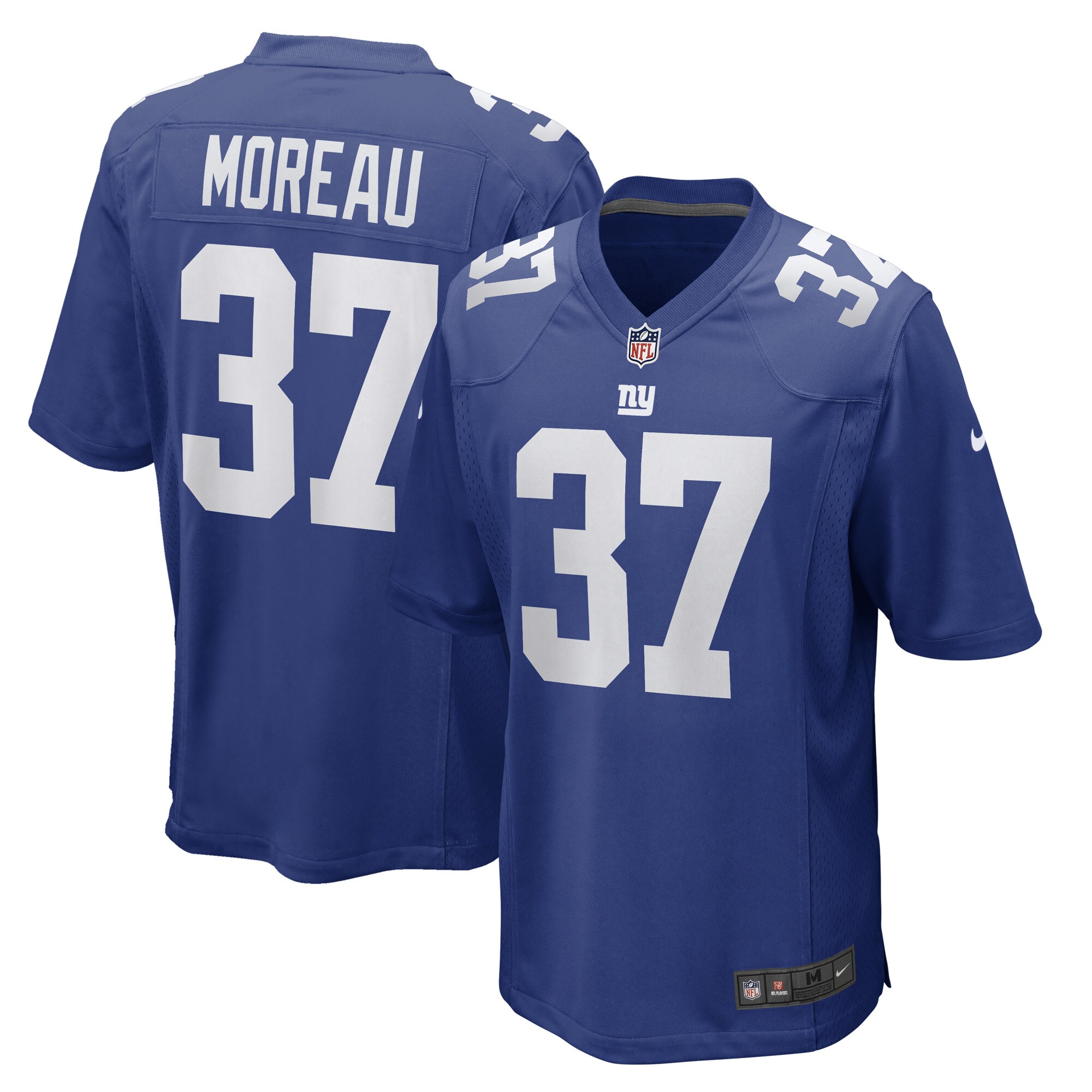 Men's New York Giants Fabian Moreau Royal Game Player Jersey Js1902