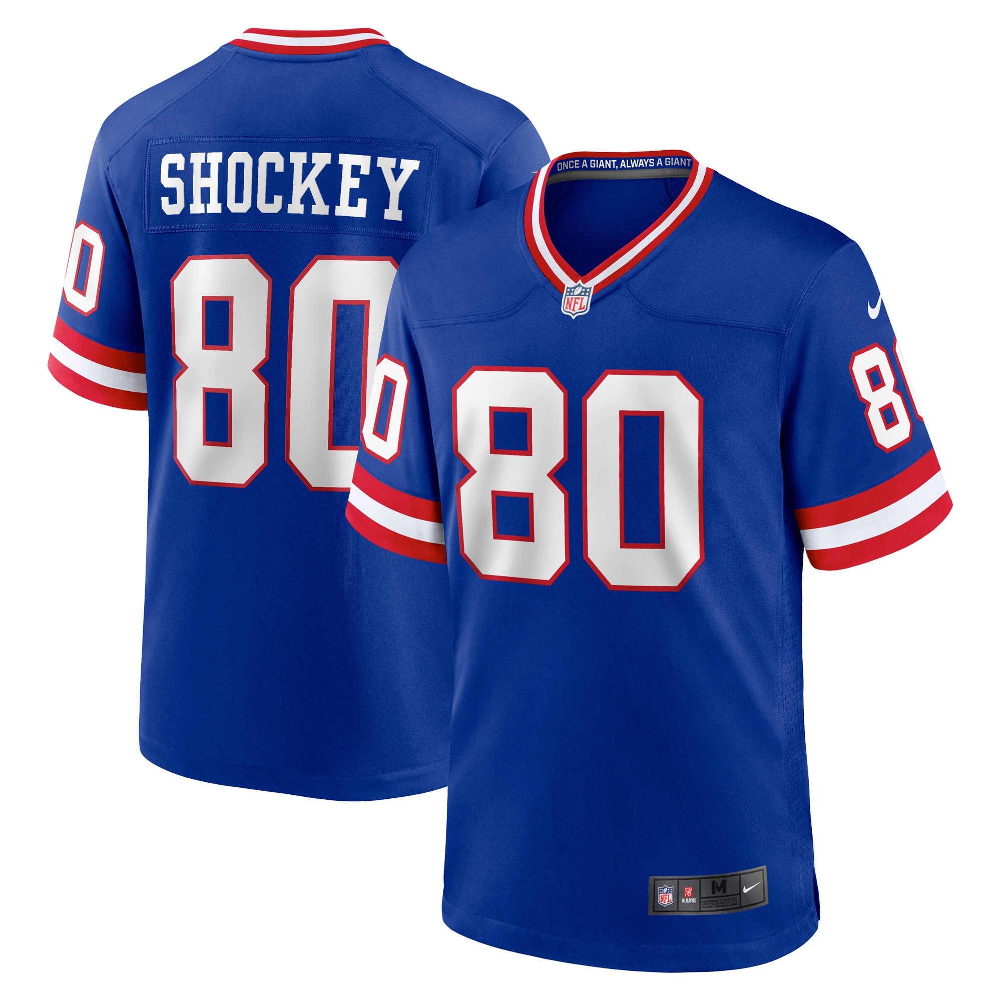Men's New York Giants Jeremy Shockey Royal Classic Retired Player Game Jersey Js9288
