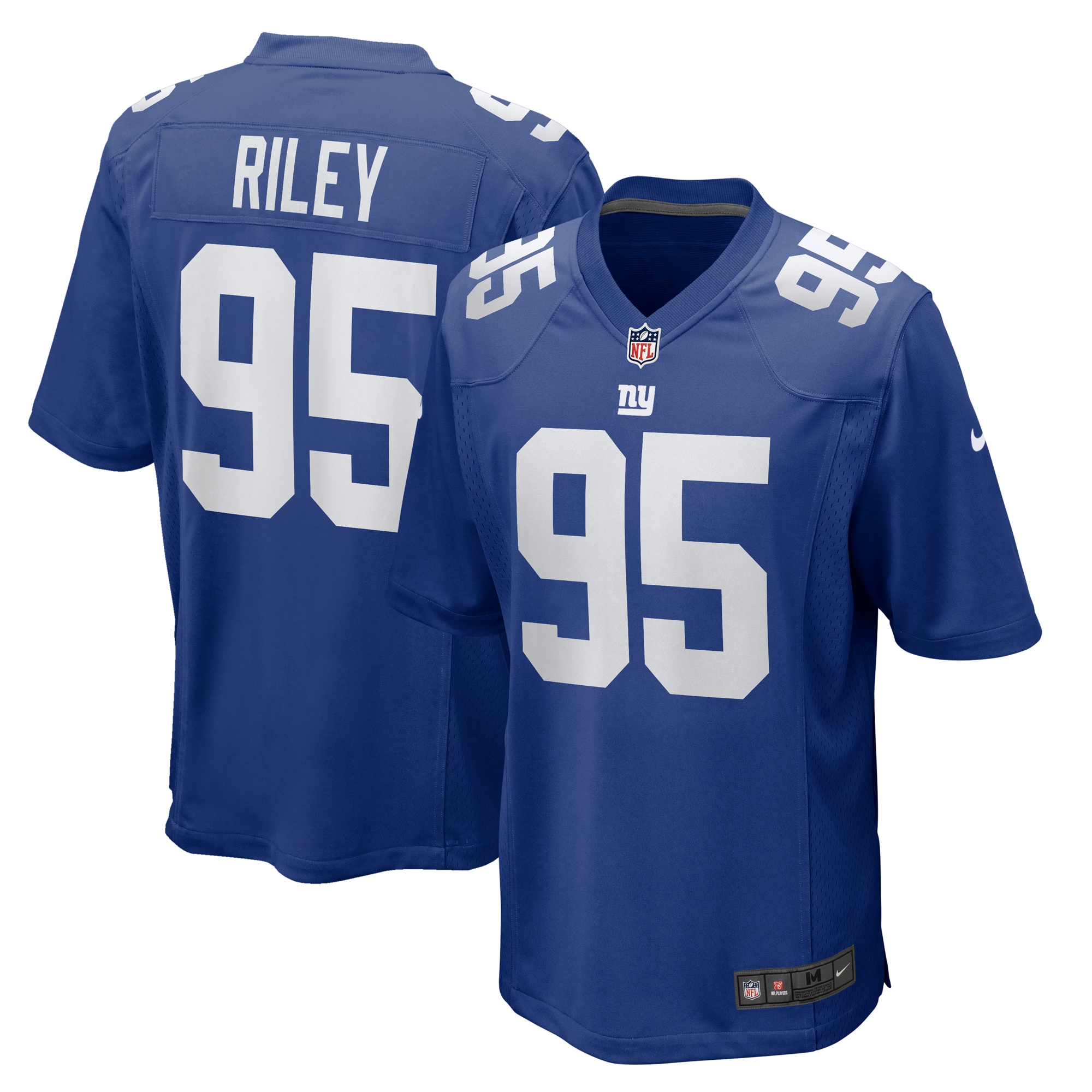 Men's New York Giants Jordon Riley Royal Team Game Jersey Js8277