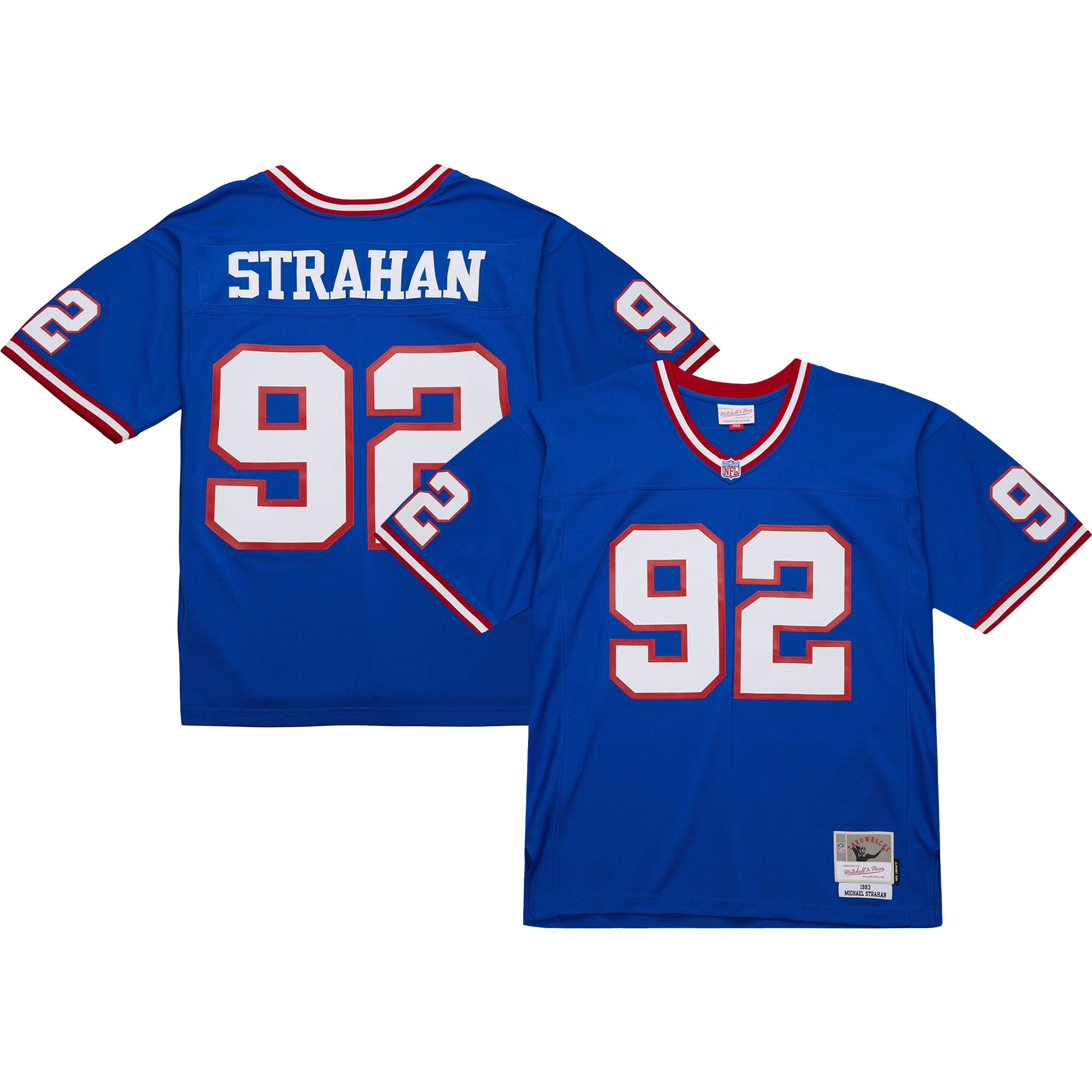 Men's New York Giants Michael Strahan Mitchell & Ness Royal Big & Tall 1993 Retired Player Jersey Js2343