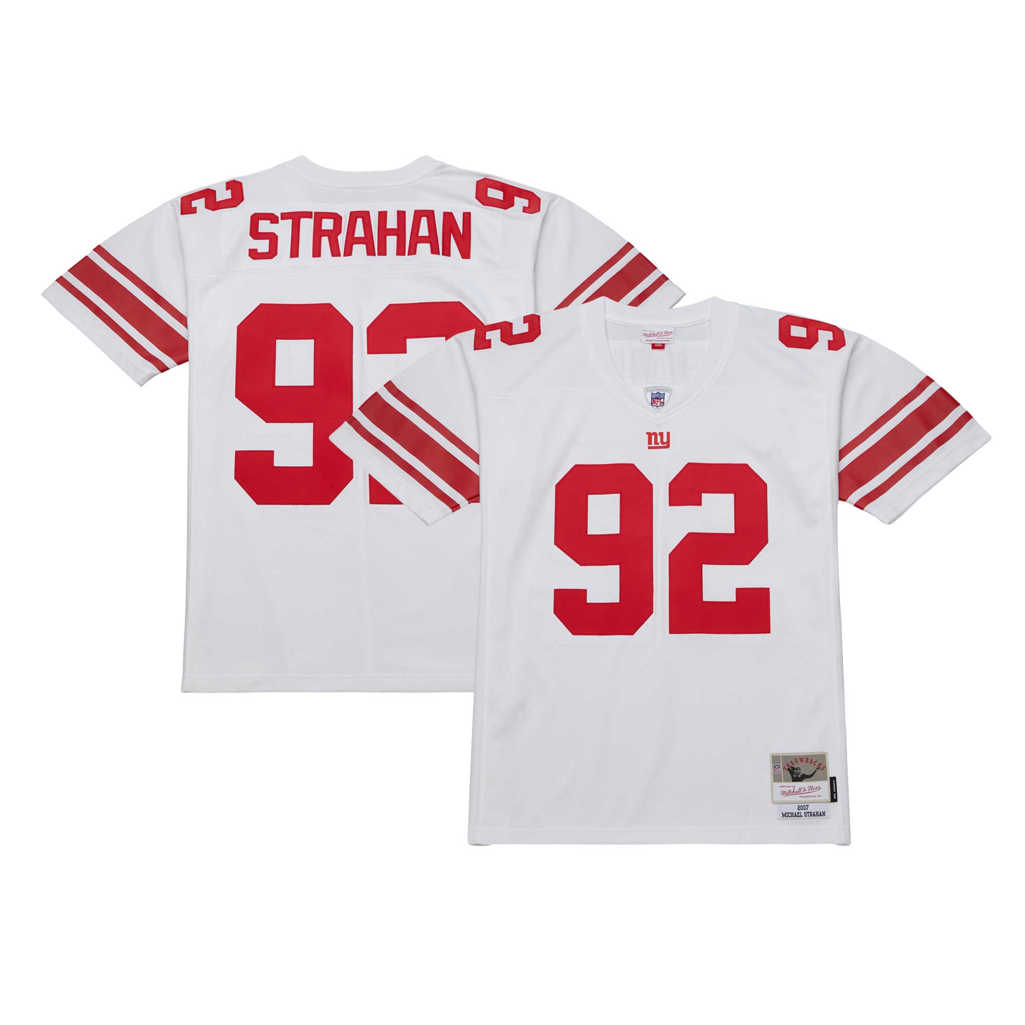 Men's New York Giants Michael Strahan Mitchell & Ness White Legacy Jersey Js5377