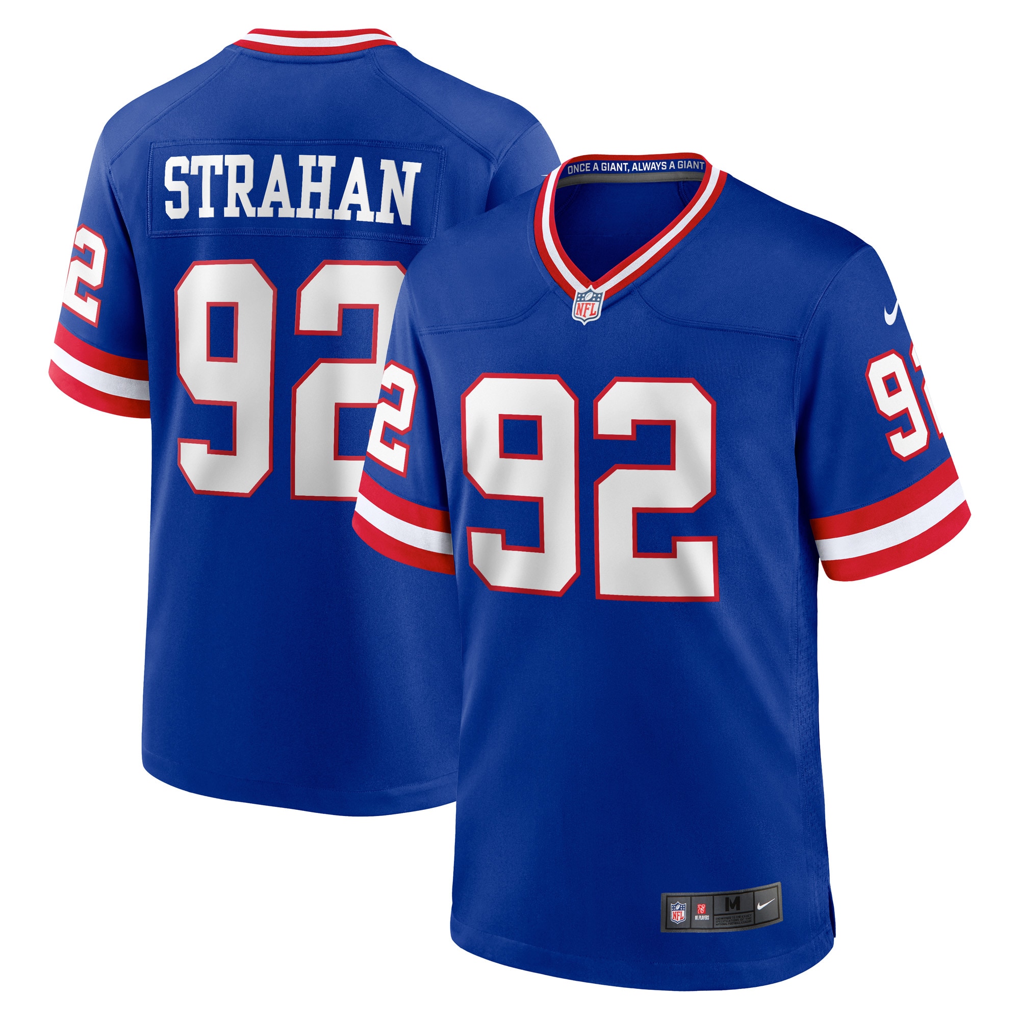 Men's New York Giants Michael Strahan Royal Classic Retired Player Game Jersey Js9284