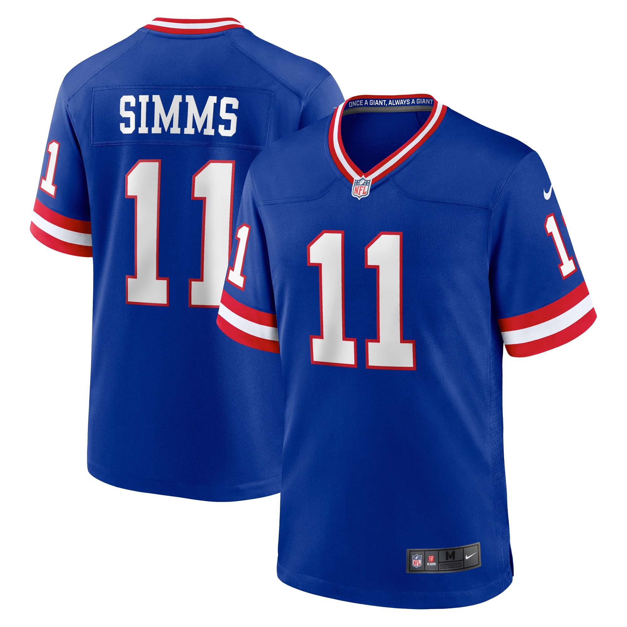 Men's New York Giants Phil Simms Royal Classic Retired Player Game Jersey Js5601