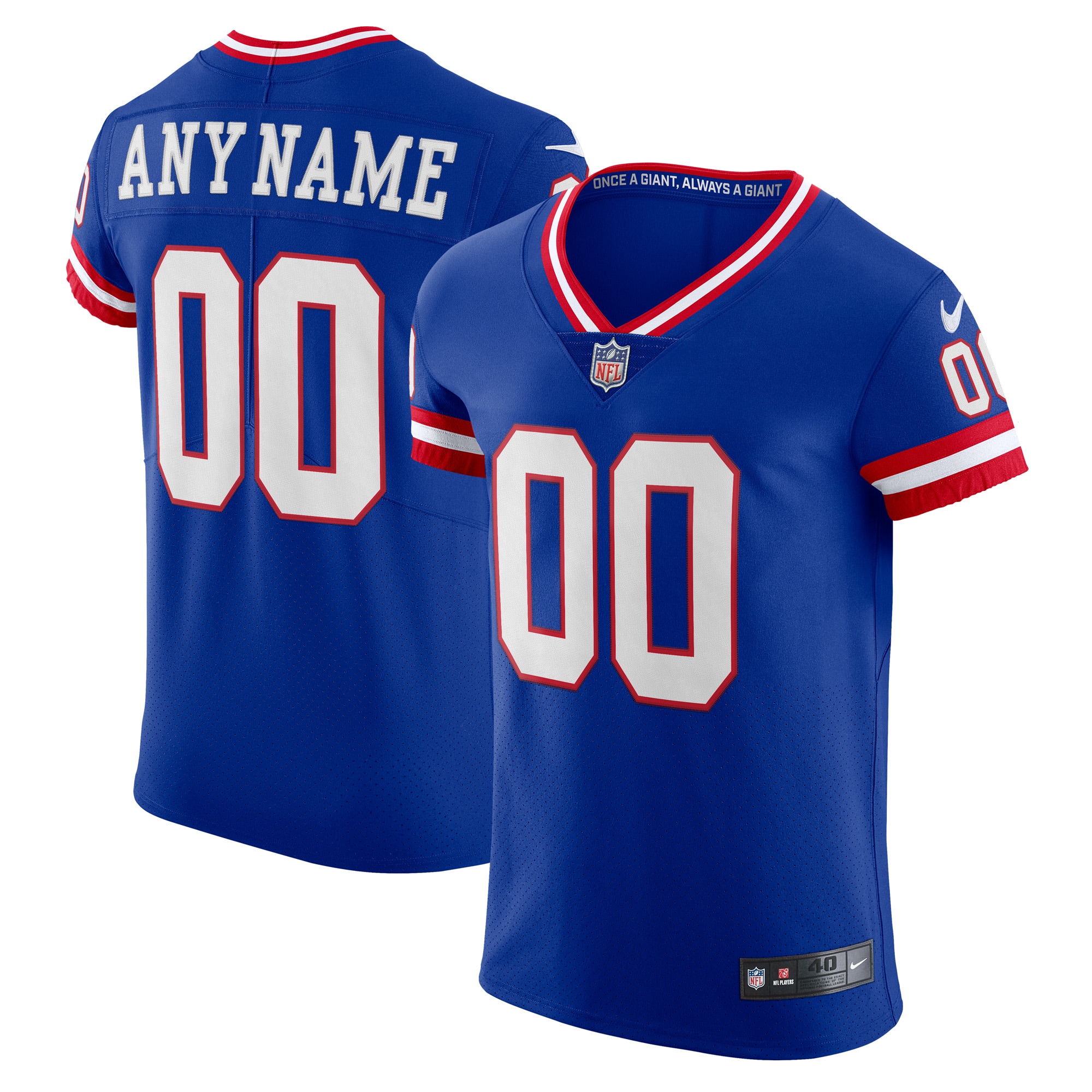 Men's New York Giants Royal Classic Vapor Elite Custom Jersey Js4773