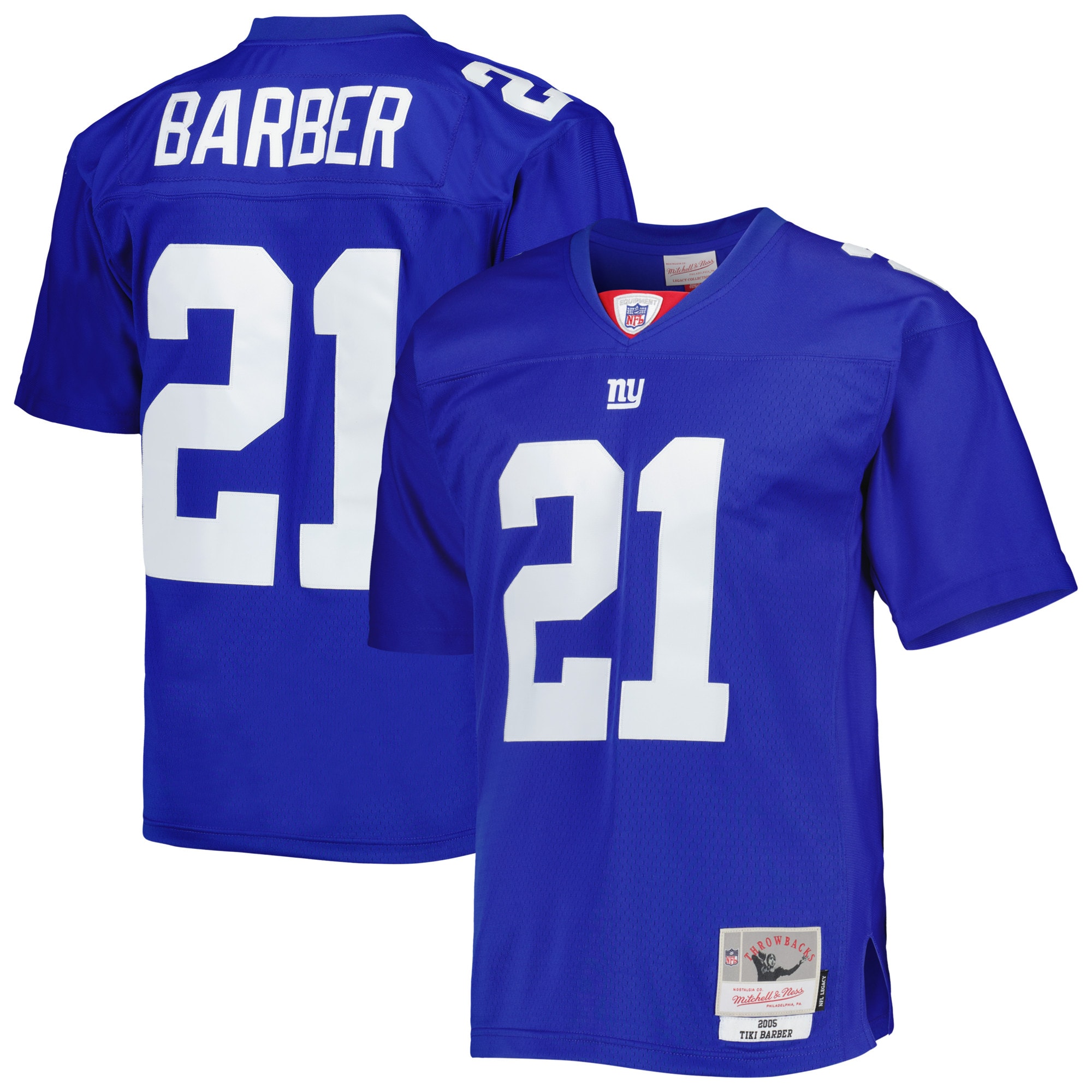 Men's New York Giants Tiki Barber Mitchell & Ness Royal Legacy Jersey Js5945