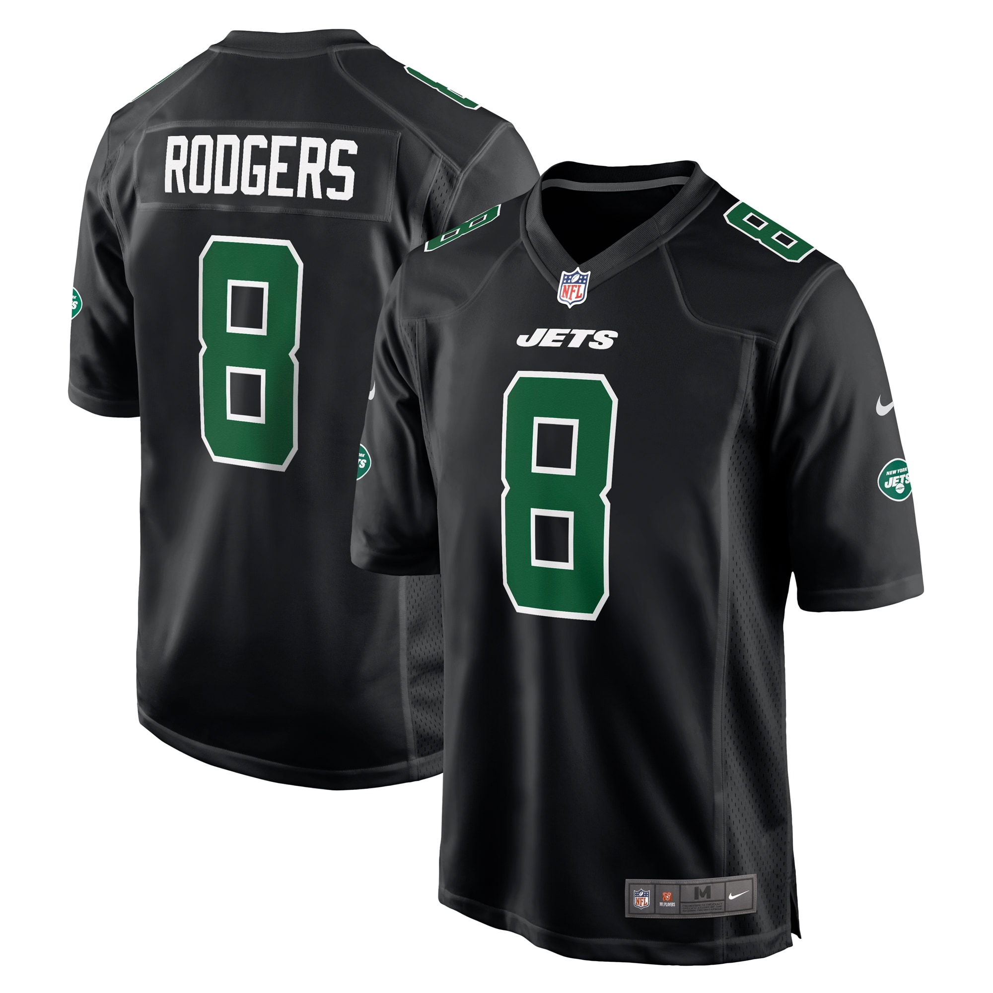 Men's New York Jets Aaron Rodgers Black Fashion Game Jersey Js6733