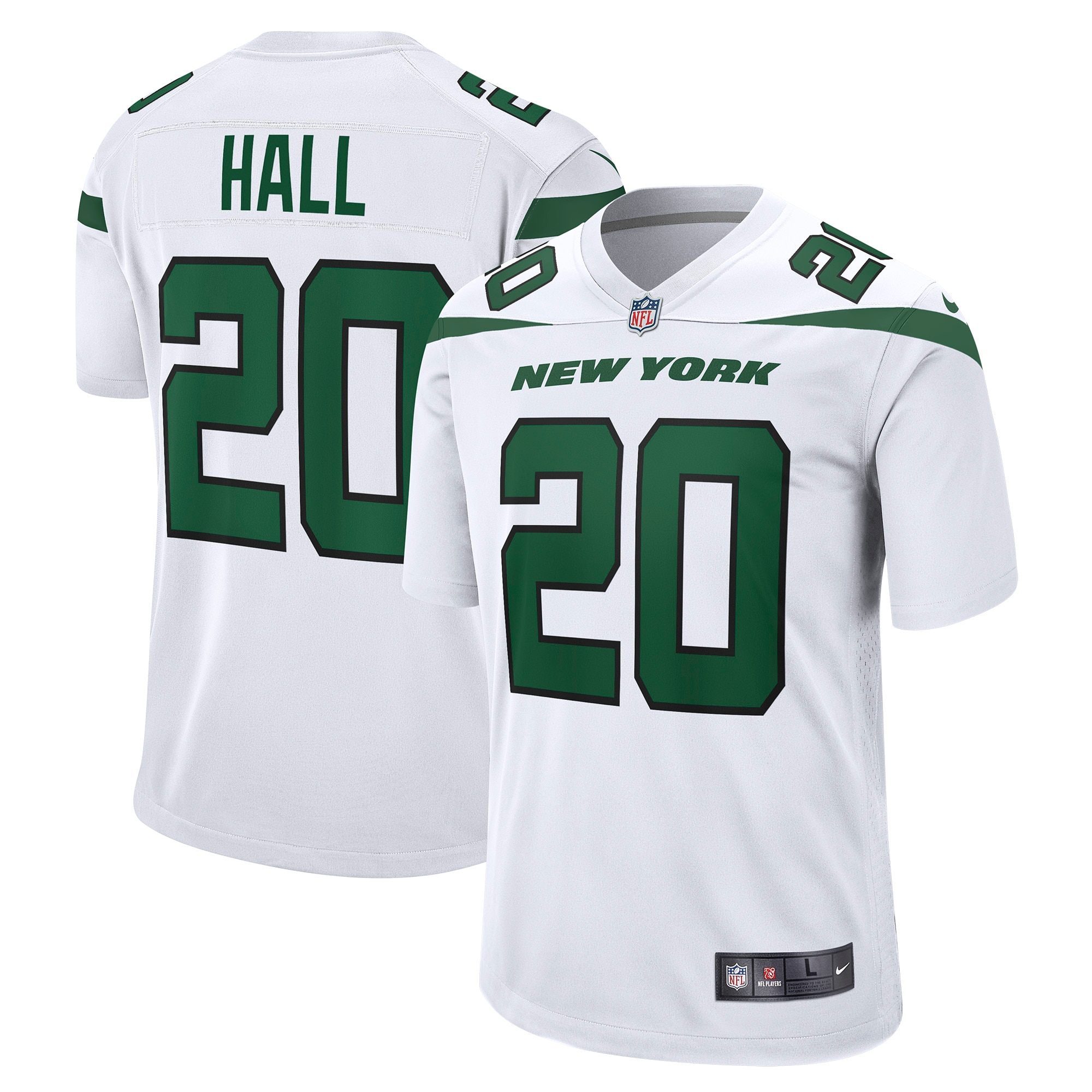 Men's New York Jets Breece Hall White Away Game Player Jersey Js3212