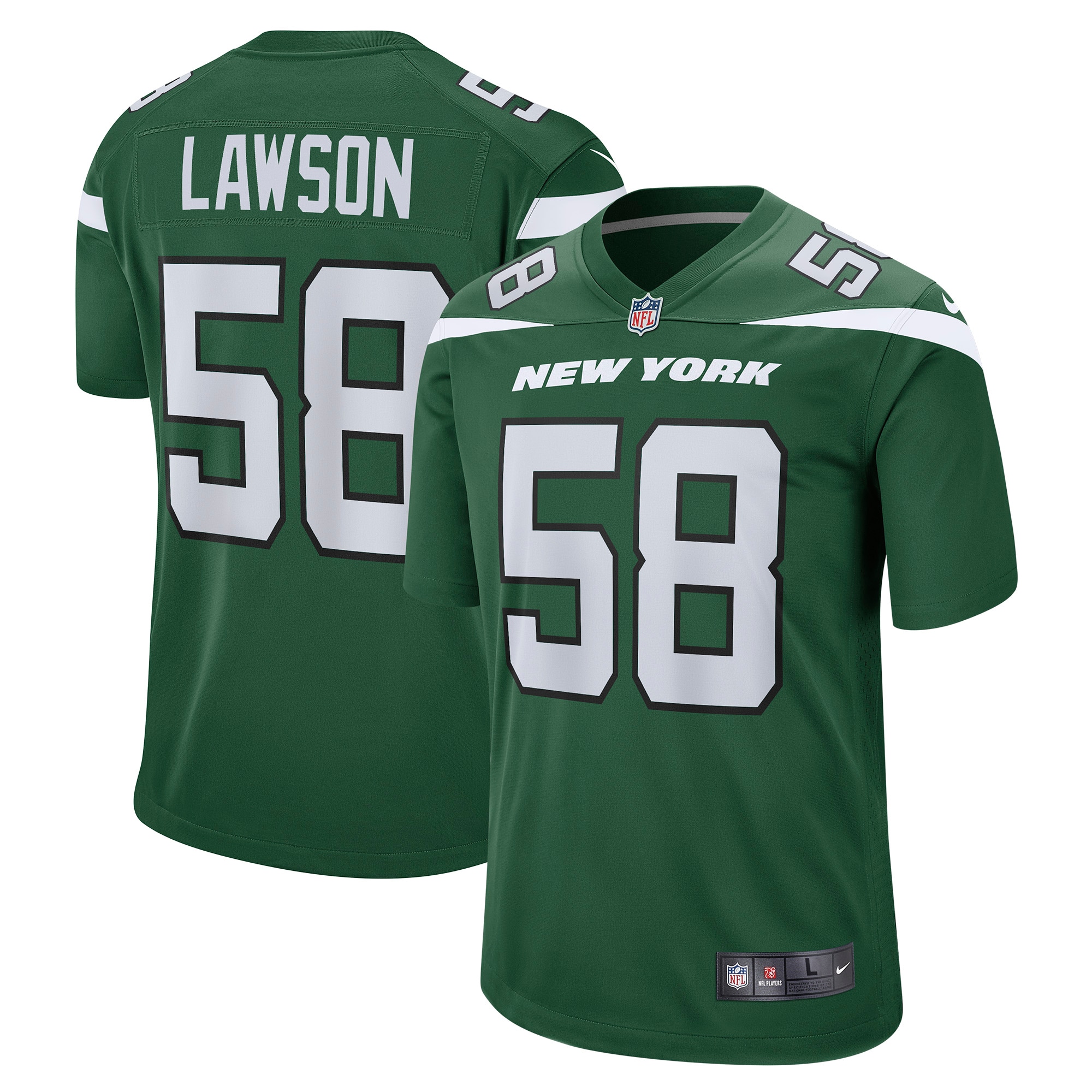 Men's New York Jets Carl Lawson Gotham Green Game Jersey Js1847
