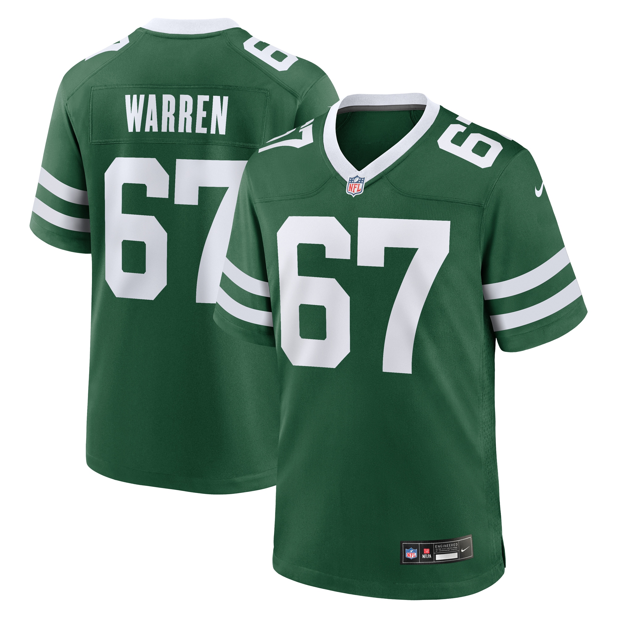 Men's New York Jets Carter Warren Legacy Green Team Game Jersey Js2709