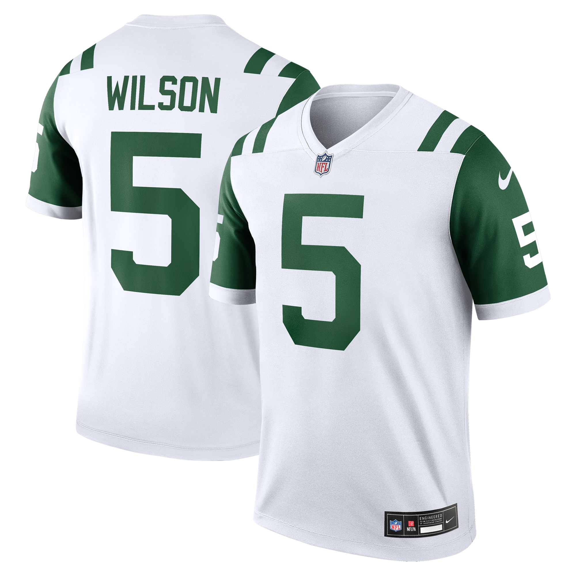 Men's New York Jets Garrett Wilson White Alternate Legend Player Performance Top Js9200