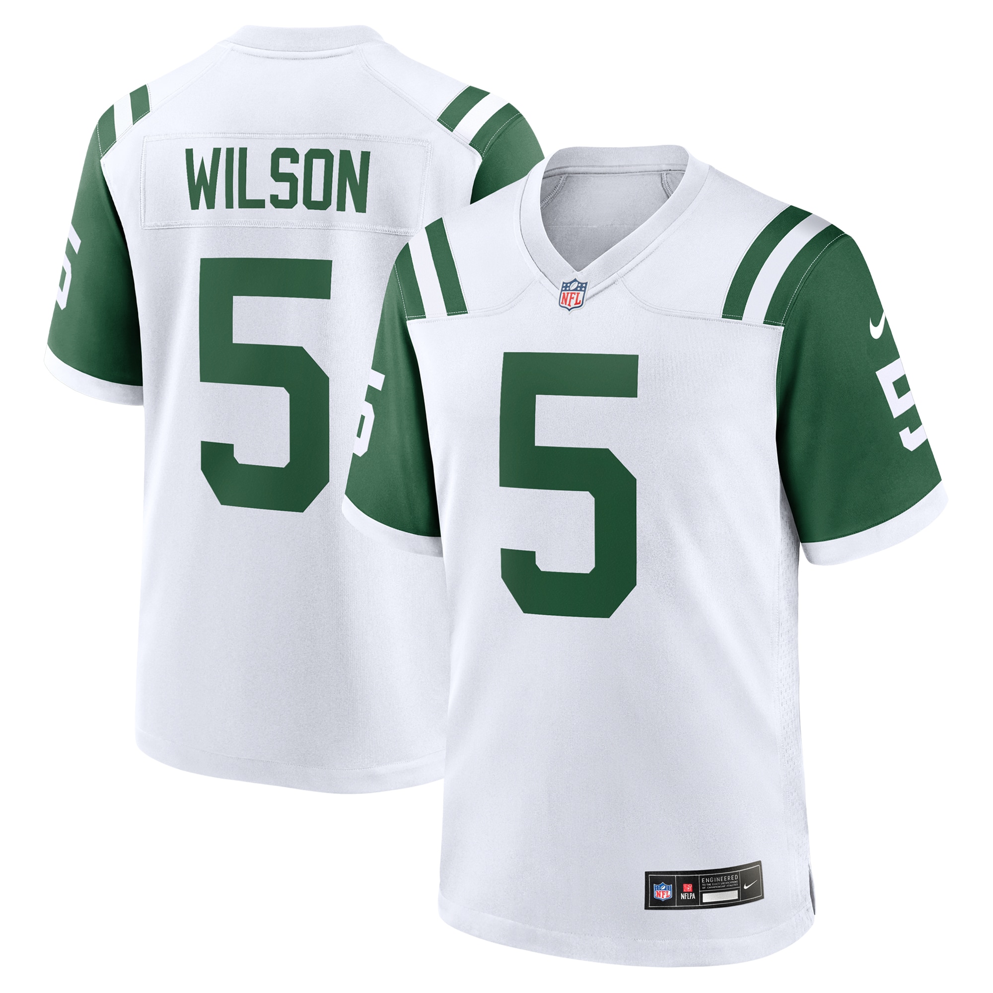 Men's New York Jets Garrett Wilson White Classic Alternate Game Jersey Js9193